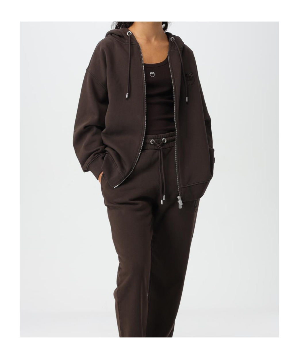 Pinko Sweatshirt Woman Color Brown In Black