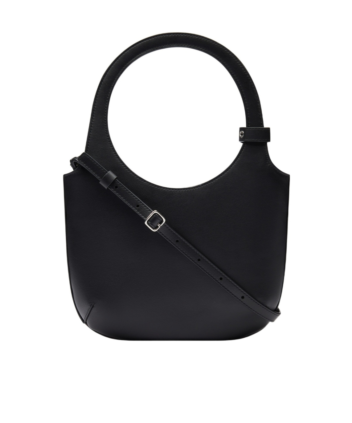 Courrèges Holy Smooth Leather Bag In Black