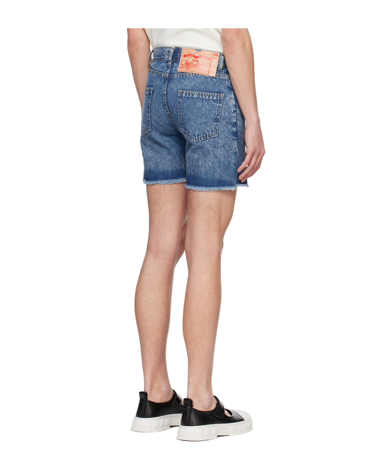 Egonlab Belt-loop Denim Shorts In Blue