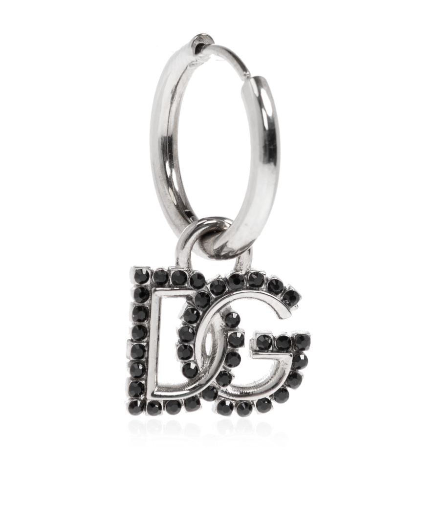 Dolce & Gabbana Single Drop Earring In Black