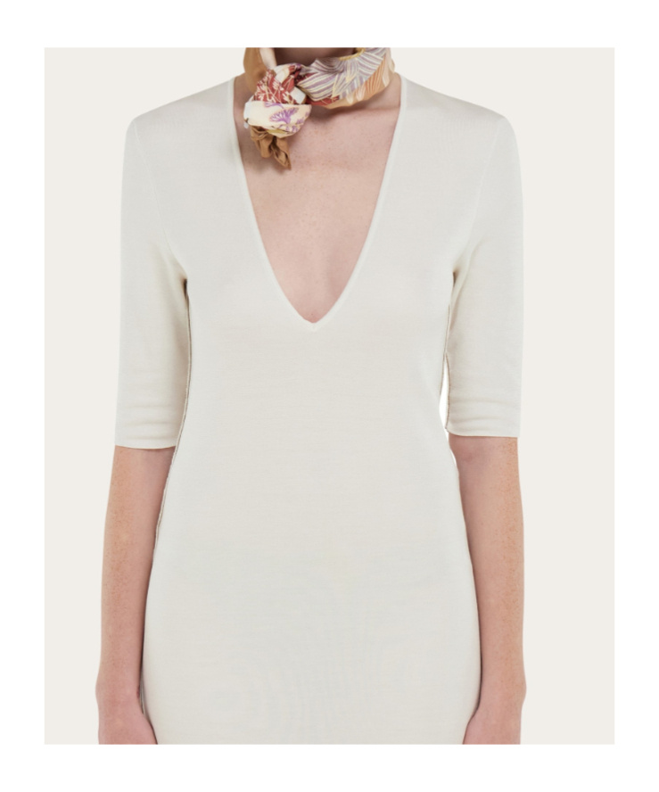 Ferragamo Water Lilies Print Silk Scarf In Neutral