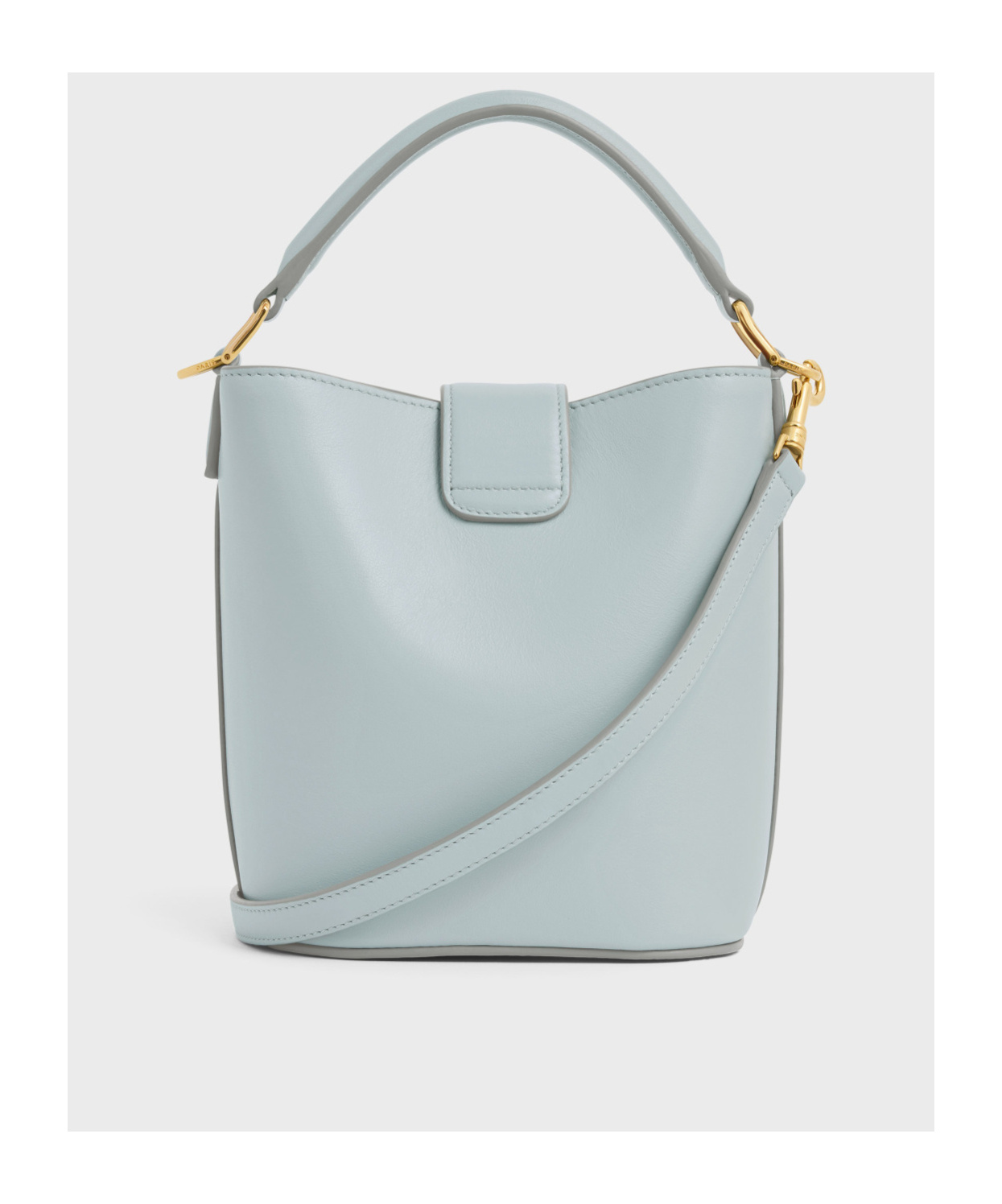 Celine Letter Detail Bucket Bag In Gray