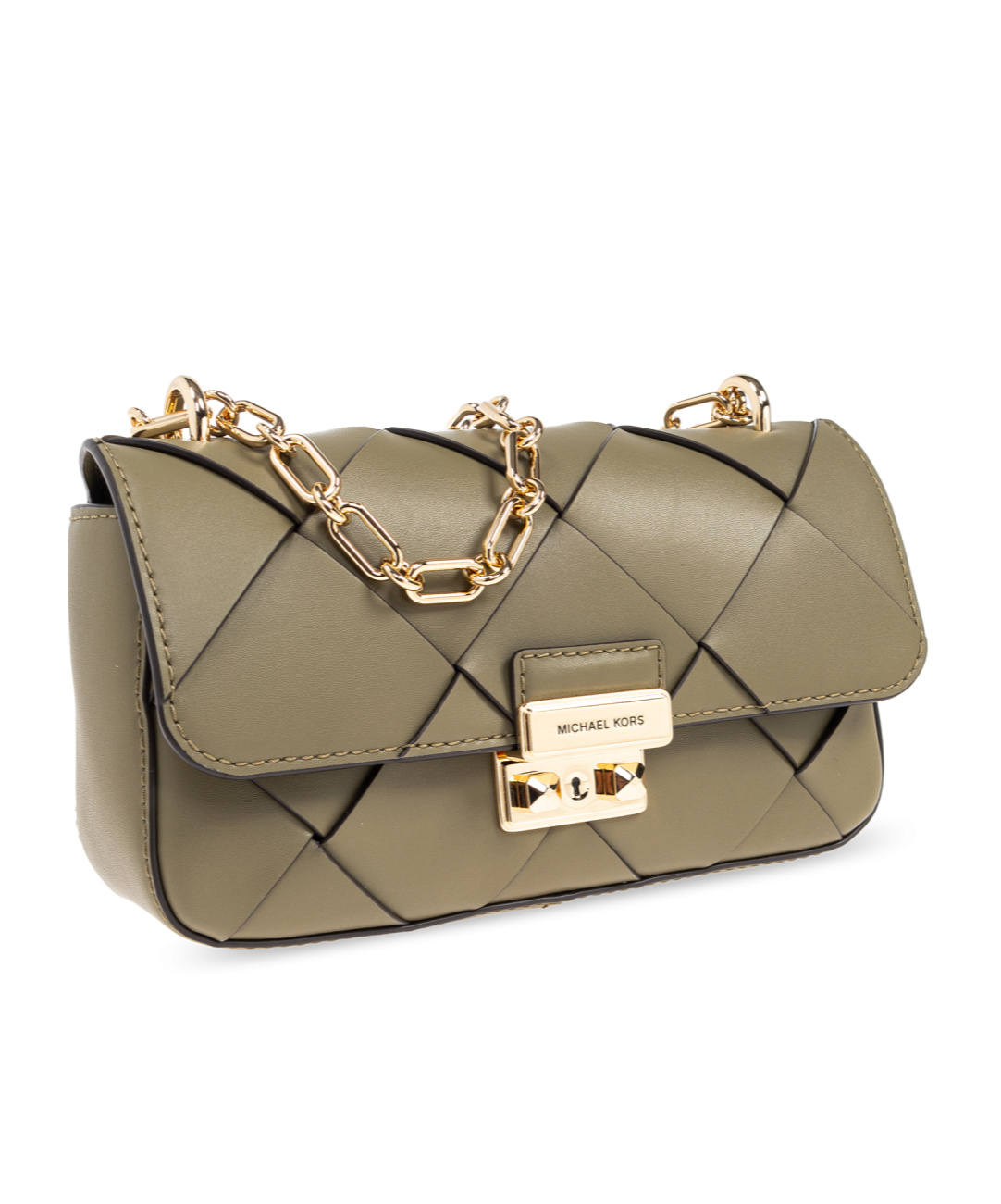 Shop Michael Michael Kors Chain-link Shoulder Bag In Brown