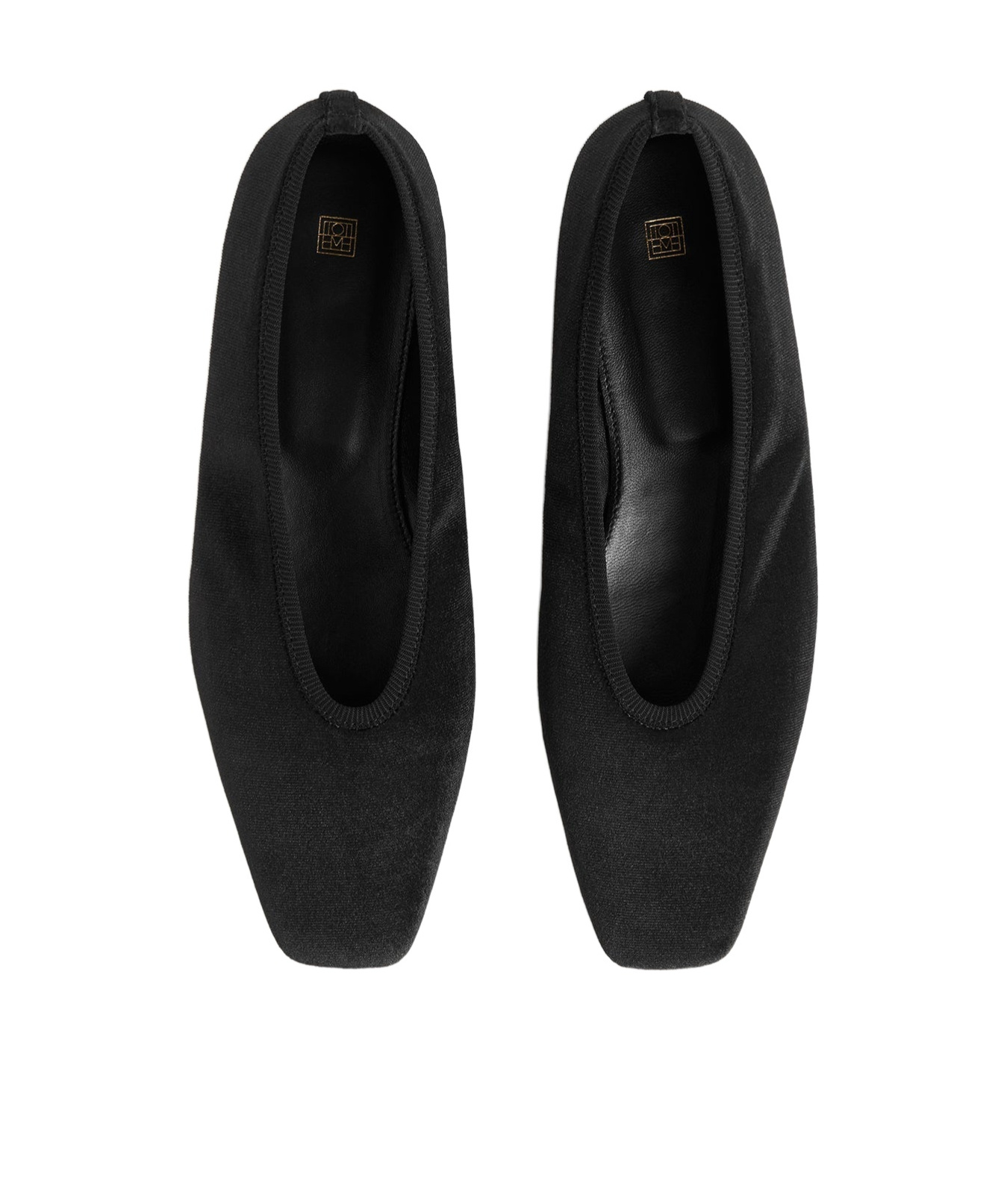 Totême Toteme Minimalist Velvet Ballerinas Shoes In Black