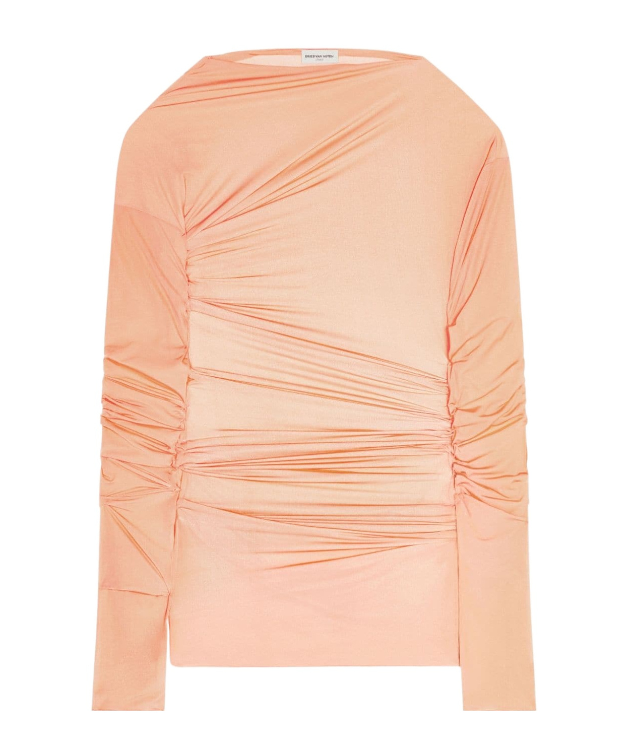 Shop Dries Van Noten Draped T-shirt In Nude