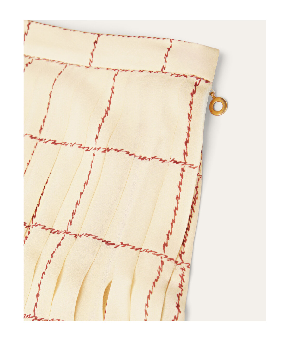 Loro Piana Clea Piot Check Silk Skirt In Chalk/pecan Syrup Color