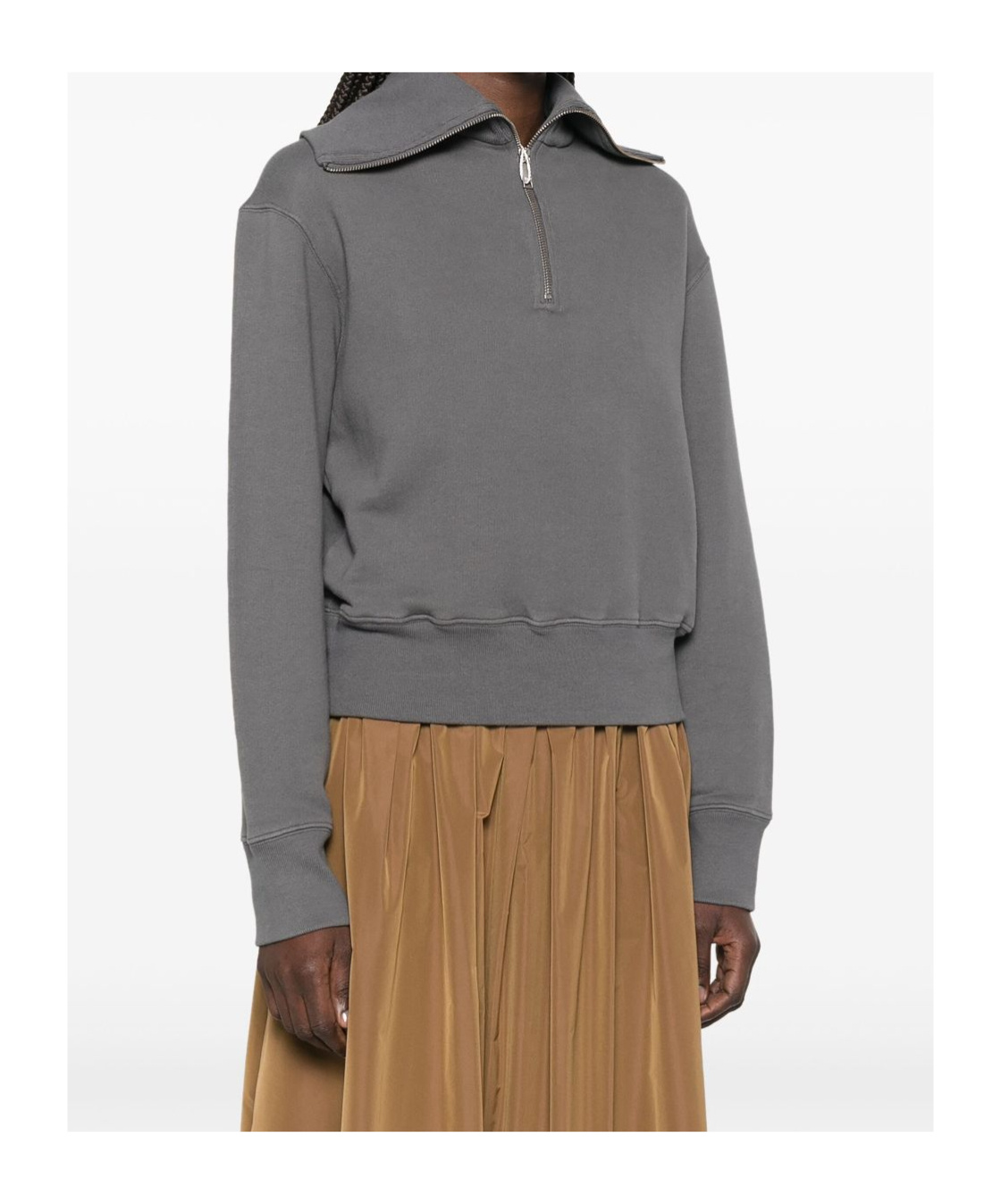Autry Gray Cotton Sweatshirt With Zip In Gray