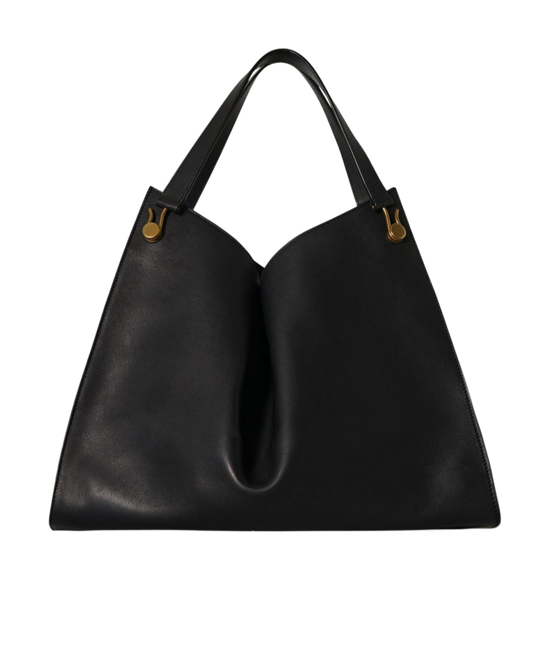The Row Alexia Leather Handbag In Black