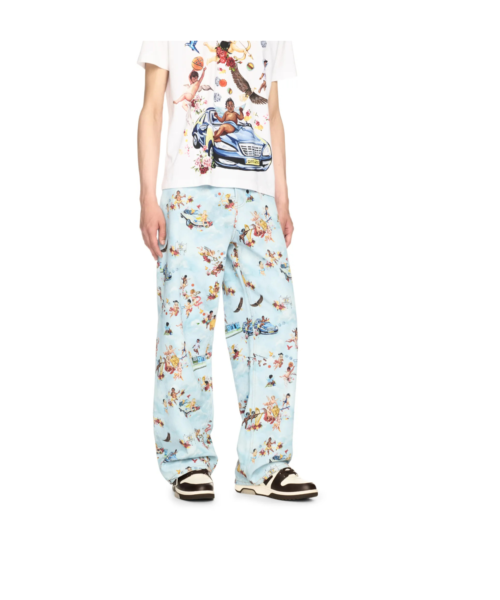 Off-white Jeans Mit Fresko-print In Blue