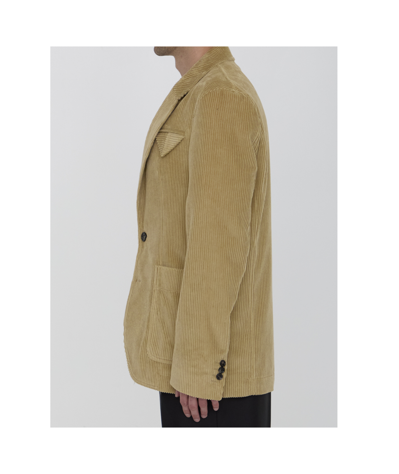 Bottega Veneta Long-sleeved Suit Coat In Green