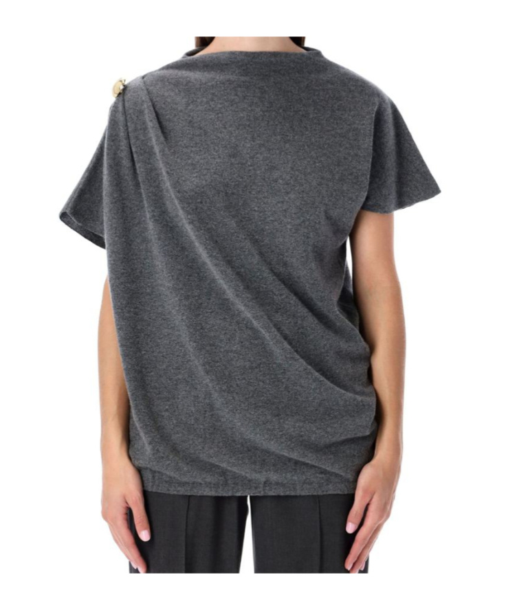 Fabiana Filippi Asimmetric Top With Detail On Shoulder In Gray