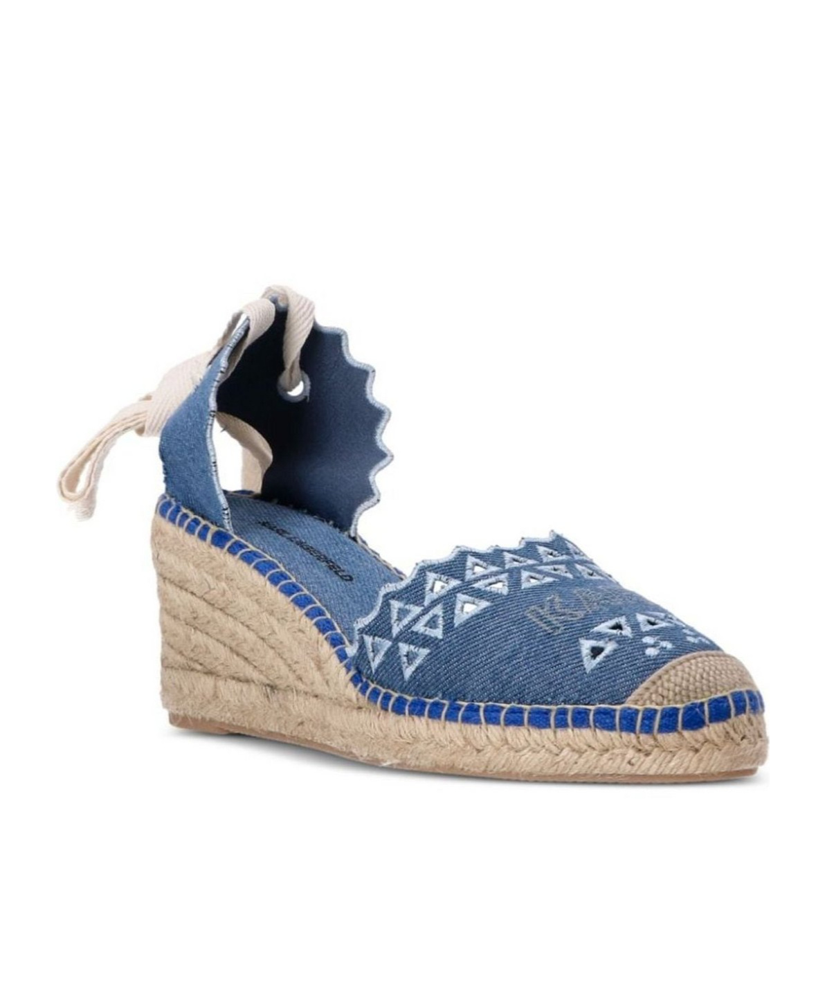 Karl Lagerfeld Kamini Wedge Sandals In Nude