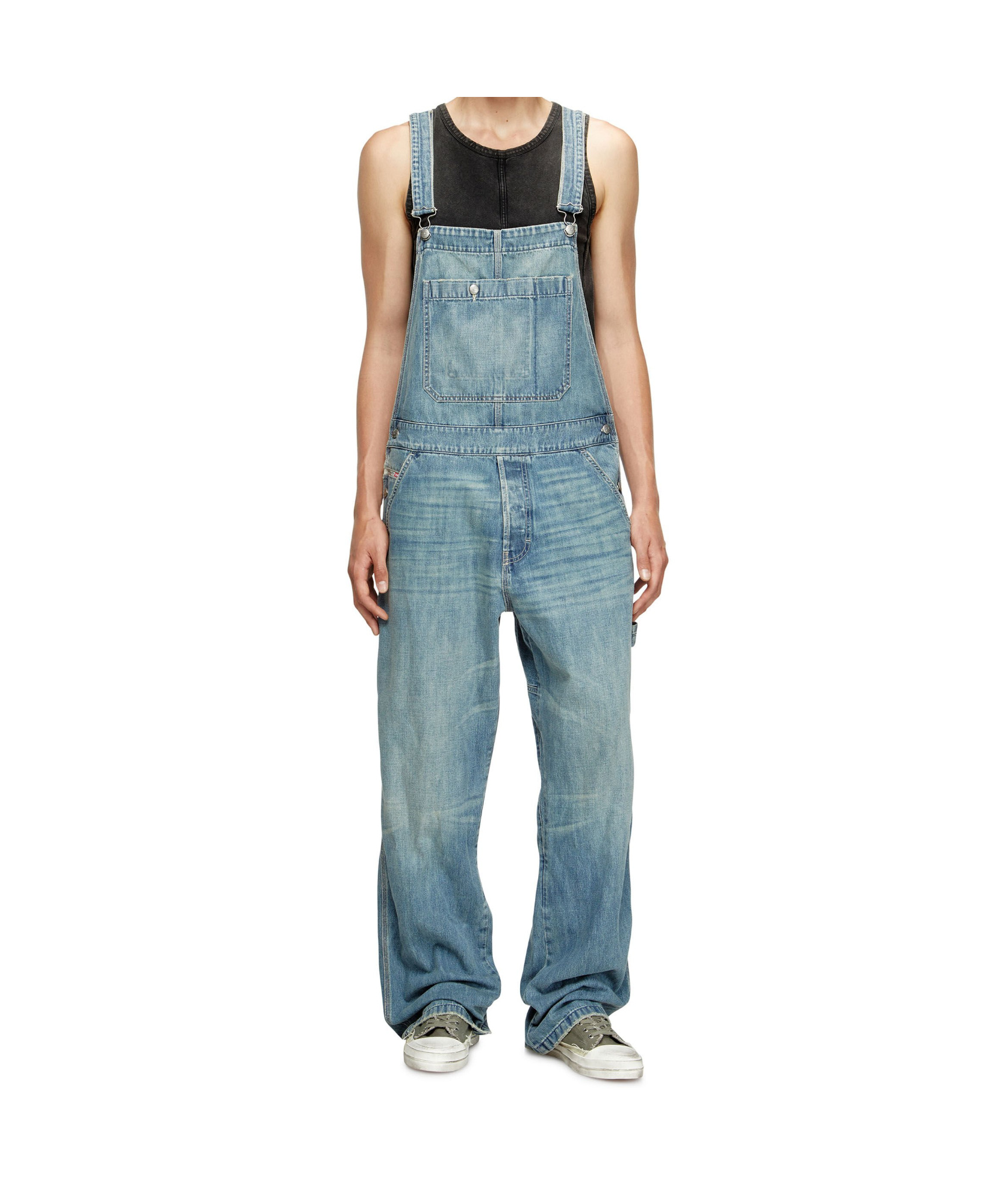 Diesel Denim Pocket Dungarees In Blue