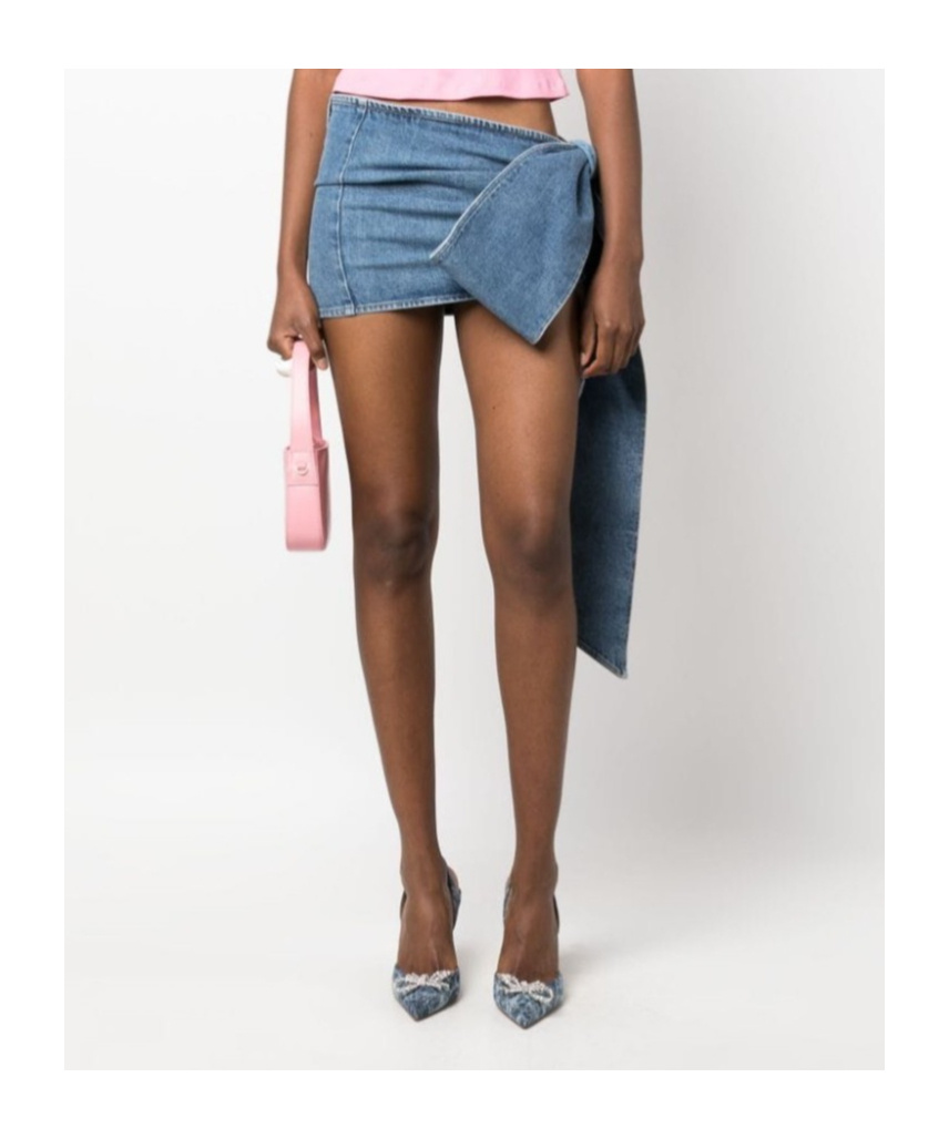 Blumarine Denim Miniskirt In Blue