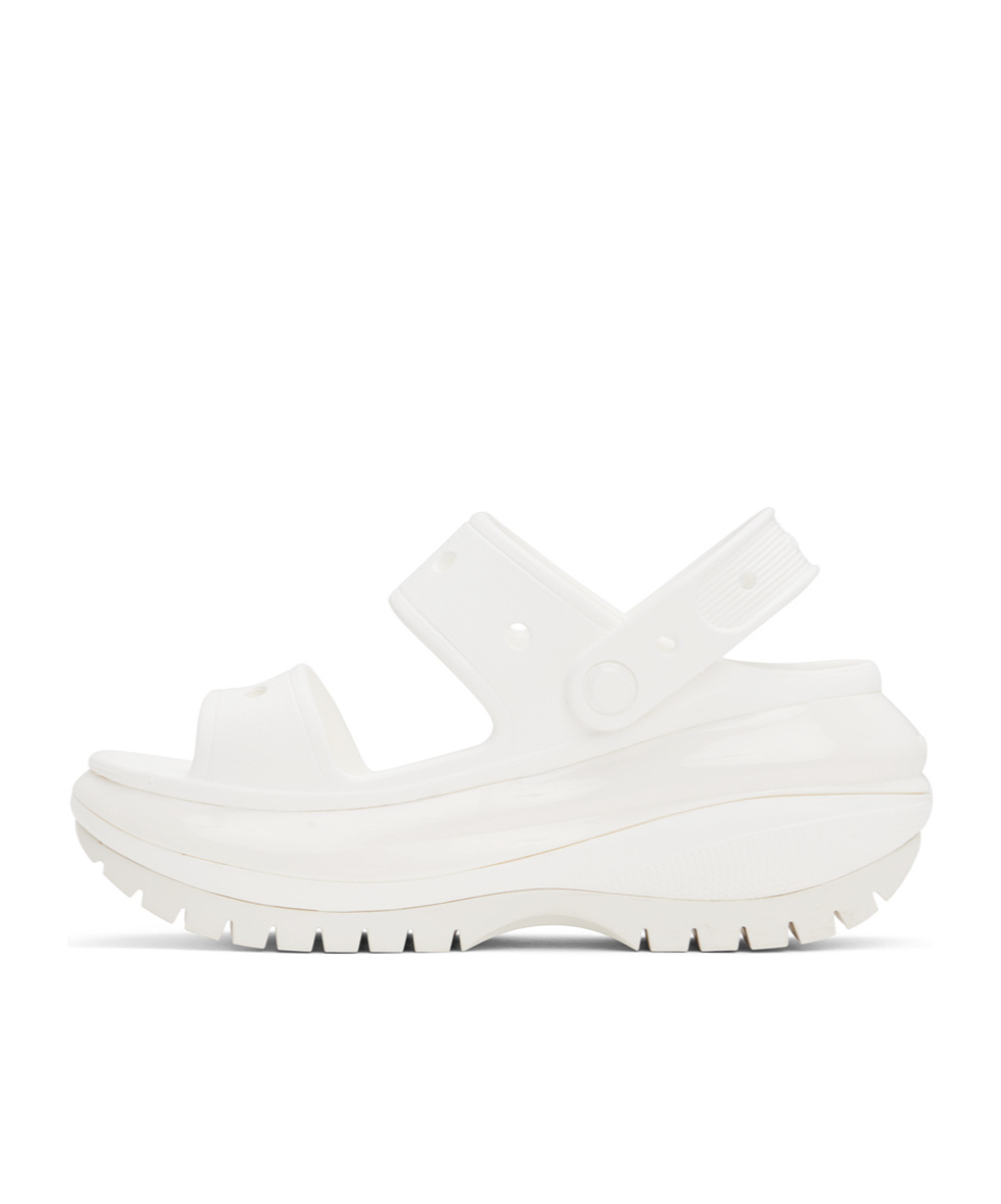 Crocs Logo Embossed High-heeled Sandals In White