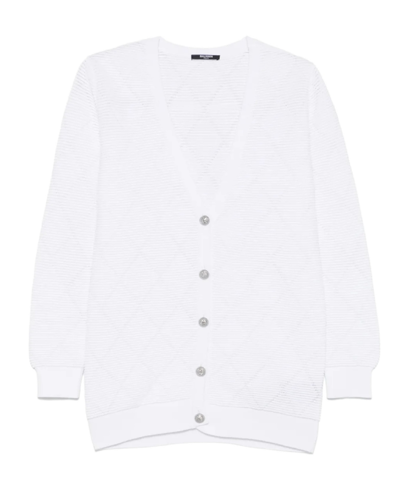 Balmain Diamond-pattern Cardigan