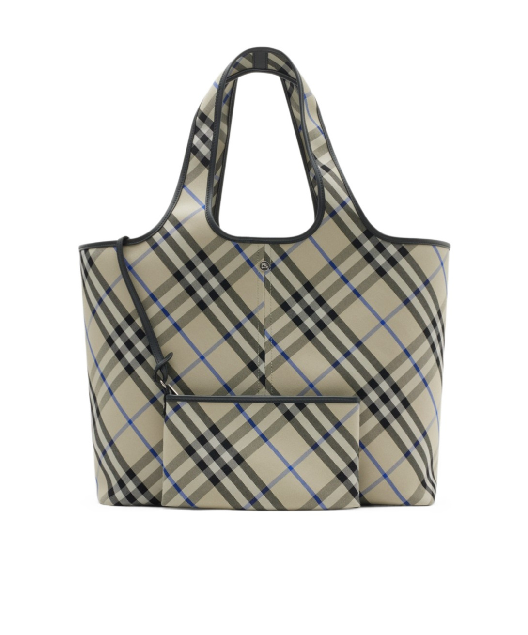 Burberry Check Medium Knitted Tote Bag In Lichen Color