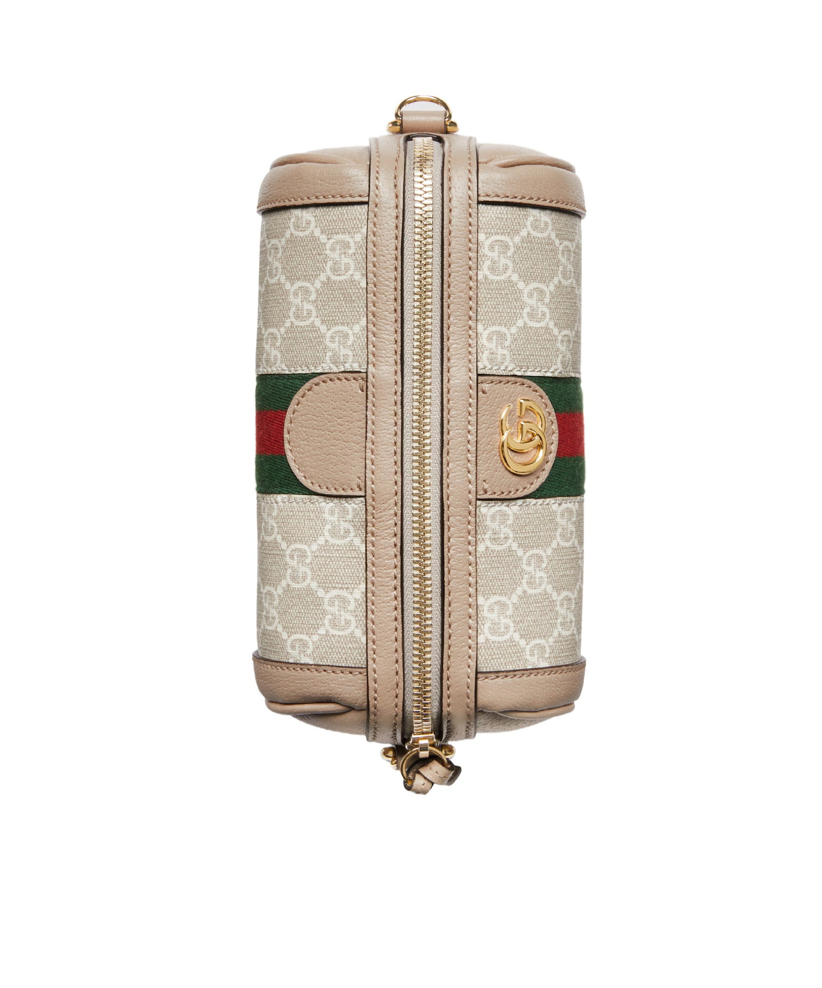 Gucci Brown Canvas Ophidia Mini Shoulder Bag In Nude
