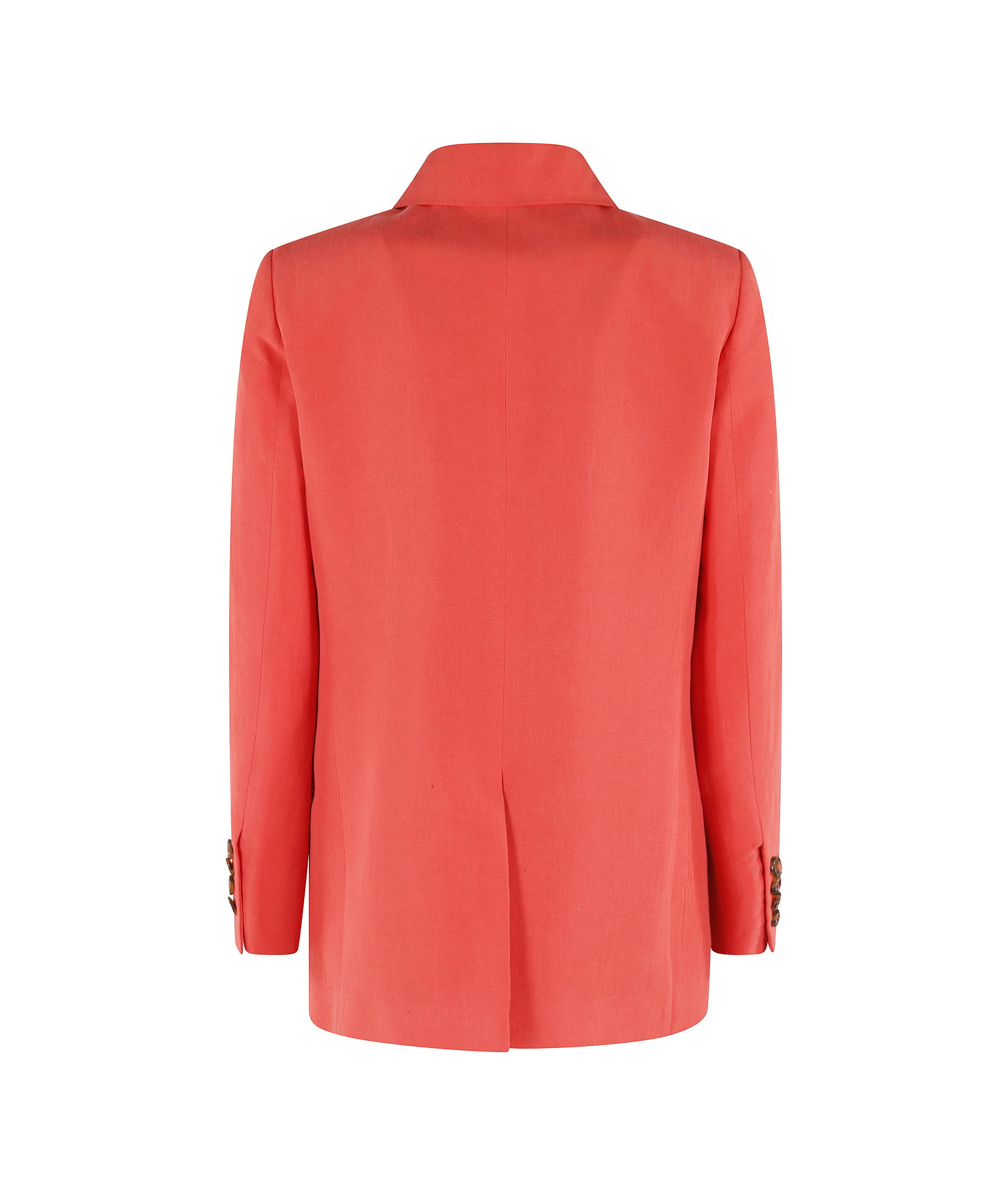 Blazé Milano Flica Everyday Double-breasted Silk And Linen-blend Blazer In Coral