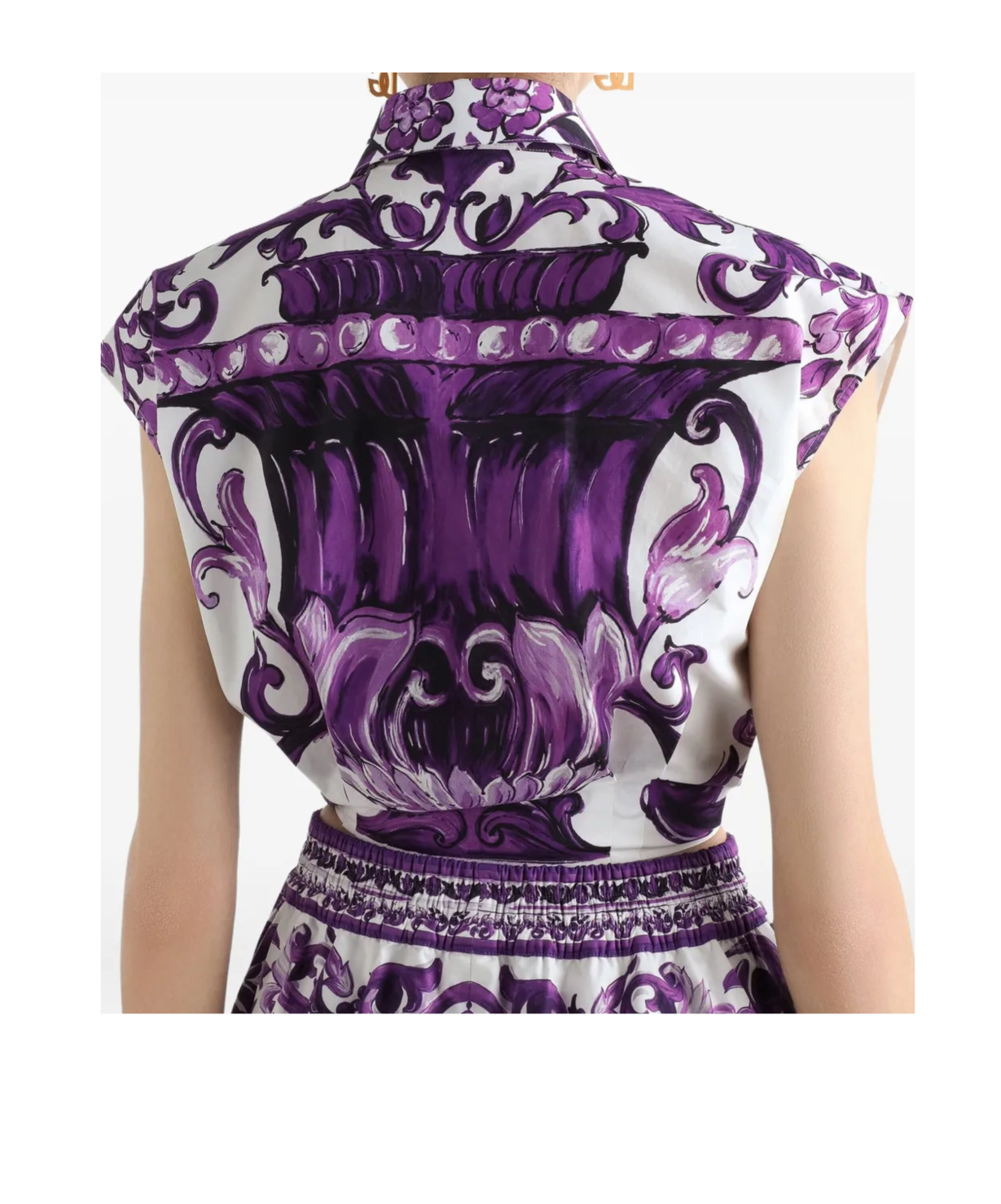 Dolce & Gabbana Cotton Shirt With Maiolica Print