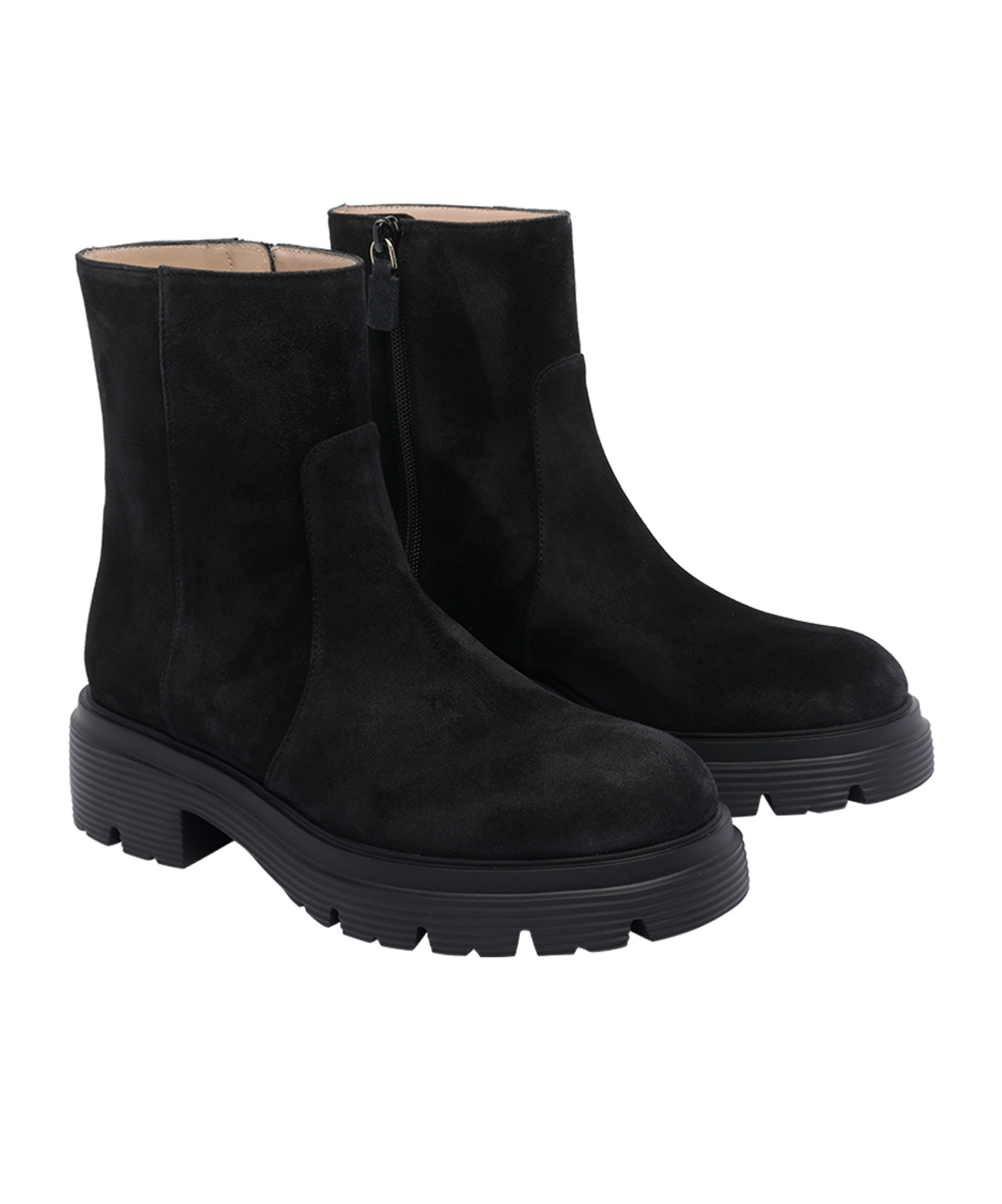 Stuart Weitzman Round-toed Ankle Boots In Black