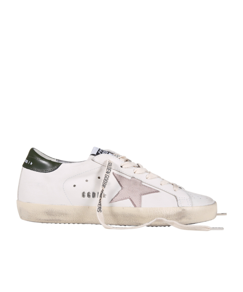 Golden Goose Super-star Distressed-finish Sneakers In White