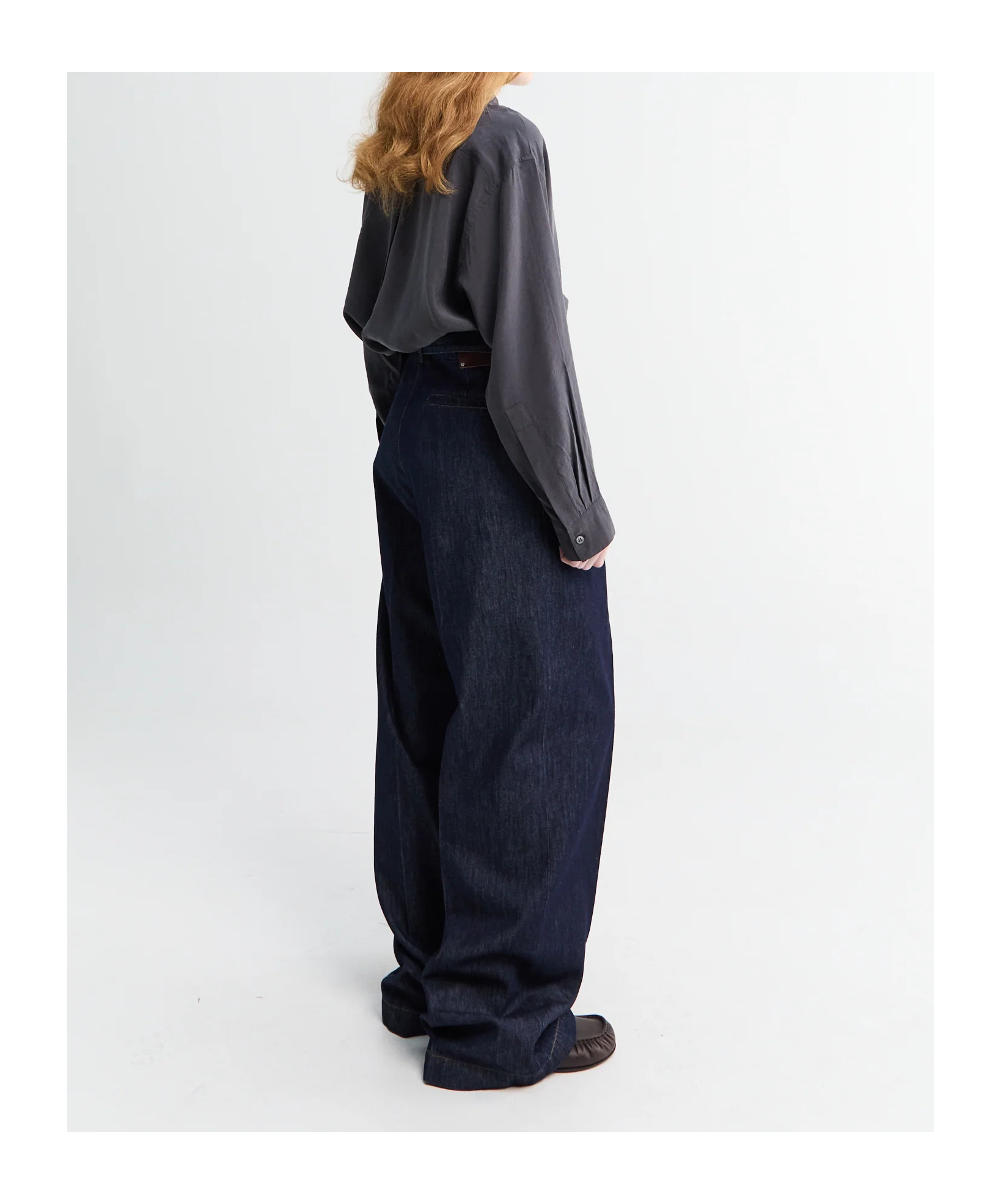 Dries Van Noten High Waist Wide Leg Belted Pleated Jeans In Blue