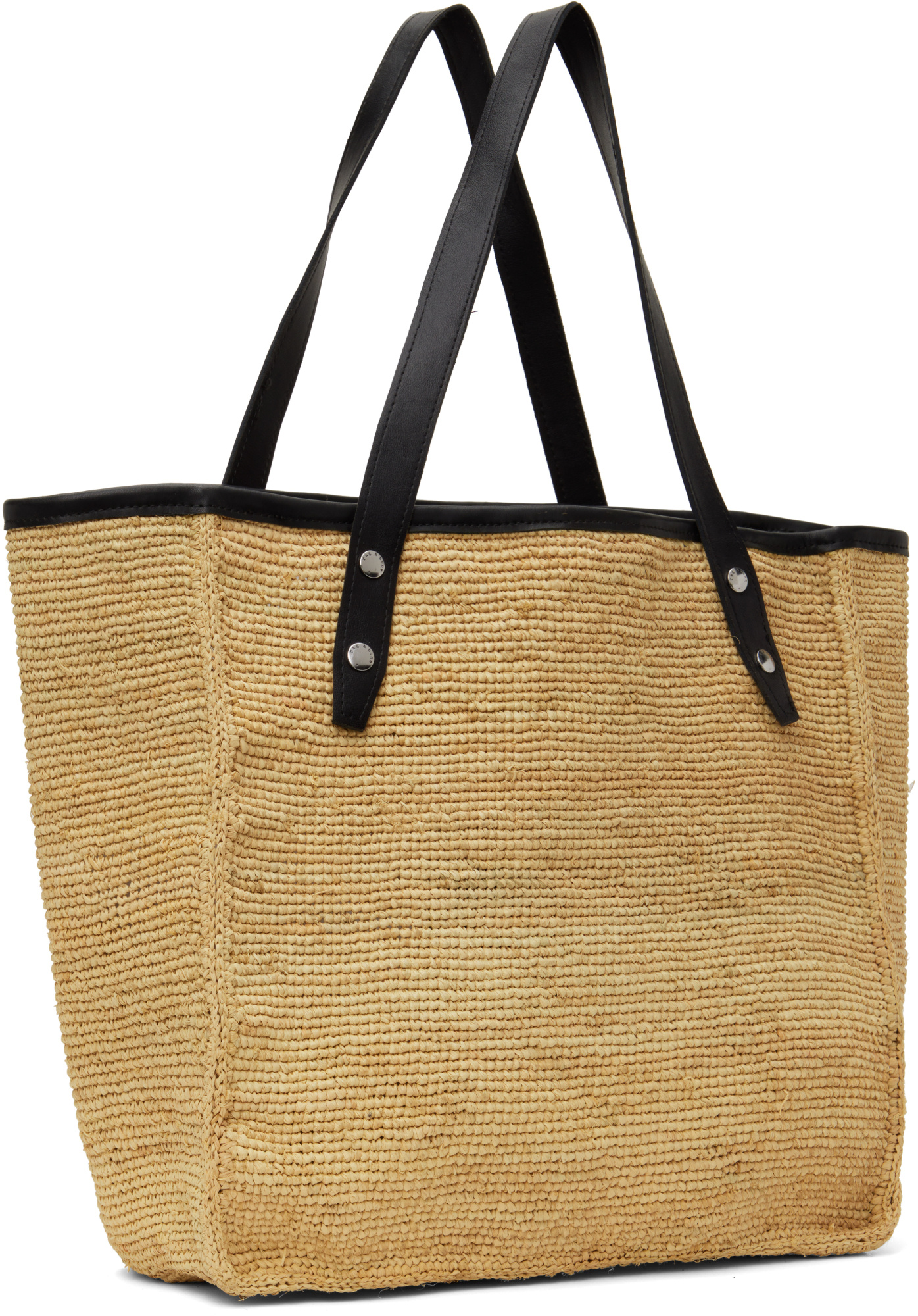 Rag & Bone Daily Leather-trimmed Straw Tote Bag