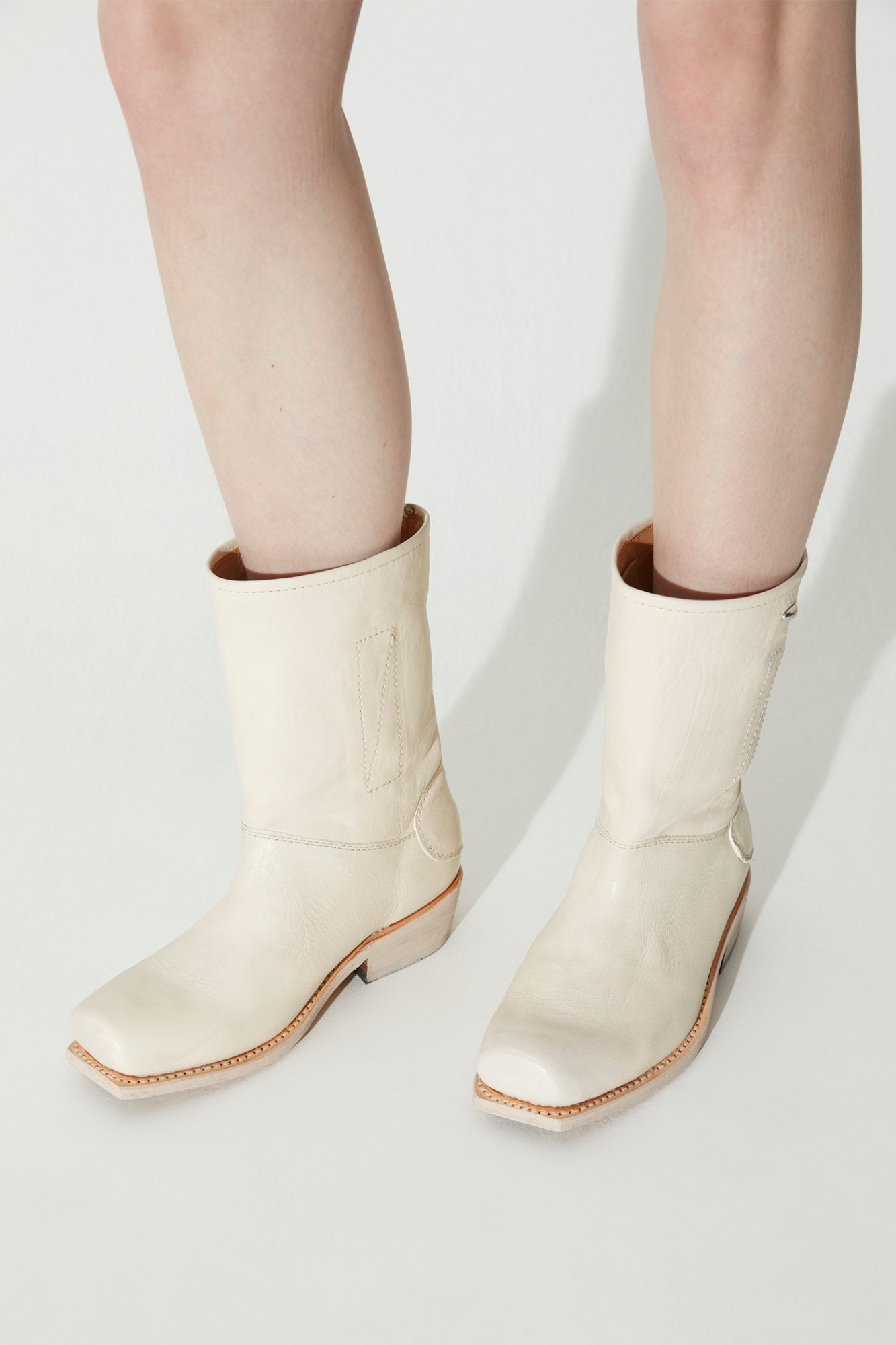 Our Legacy Square-toed Short Boots In Nude