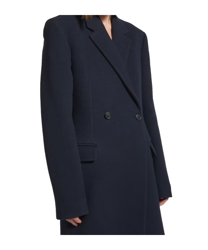 Balenciaga Women's Godet Midi Coat In Corporate Navy In Blue