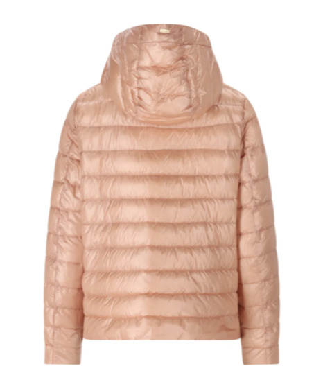 Herno Quilted Hooded Drawstring Puffer Jacket In Nude