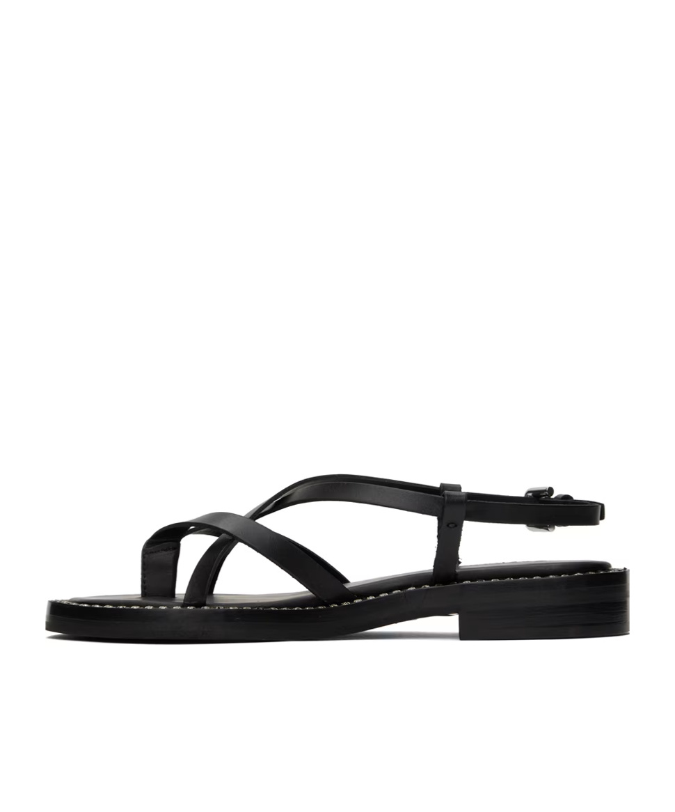 See By Chloé Lynette Cross-strap Flat Sandals In Black
