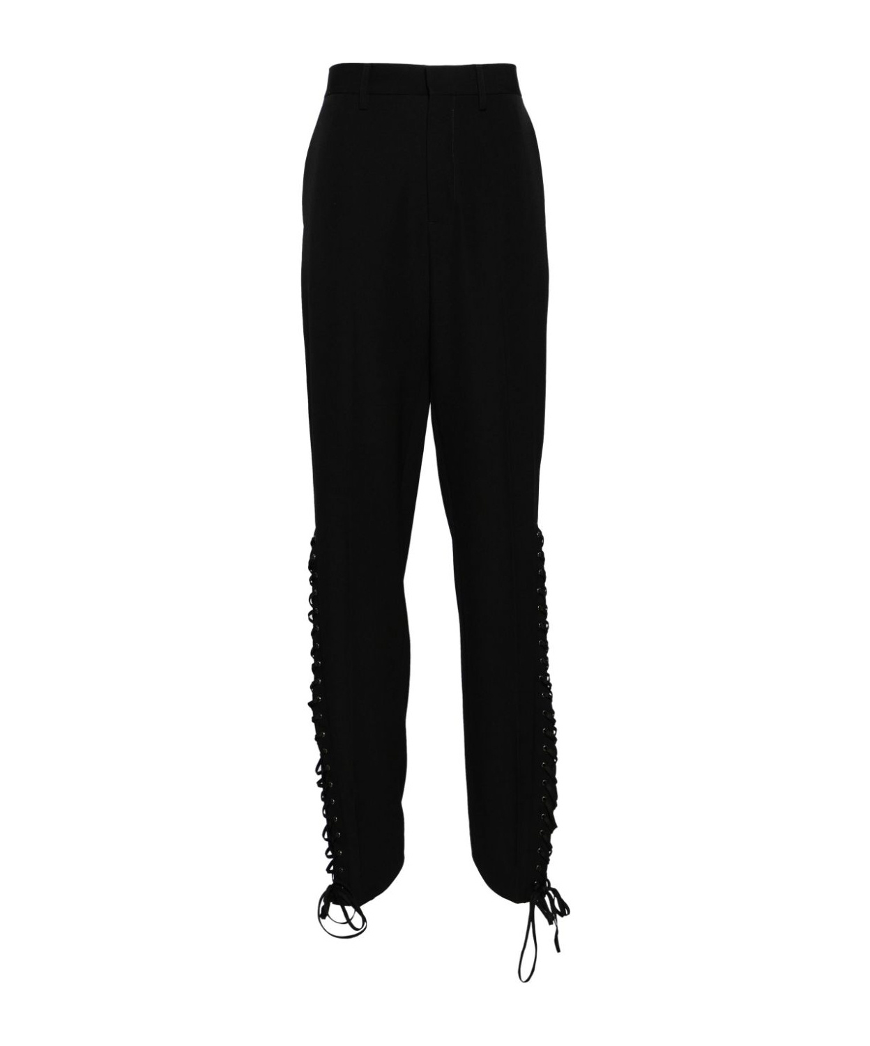 Jean Paul Gaultier Straight Leg Wool Trousers In Black