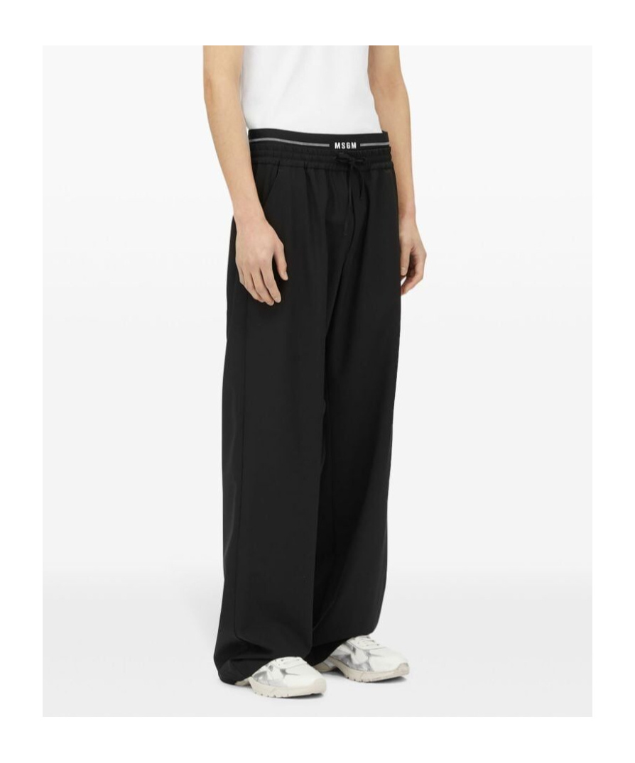 Msgm Belt-loop Casual Pants In Black