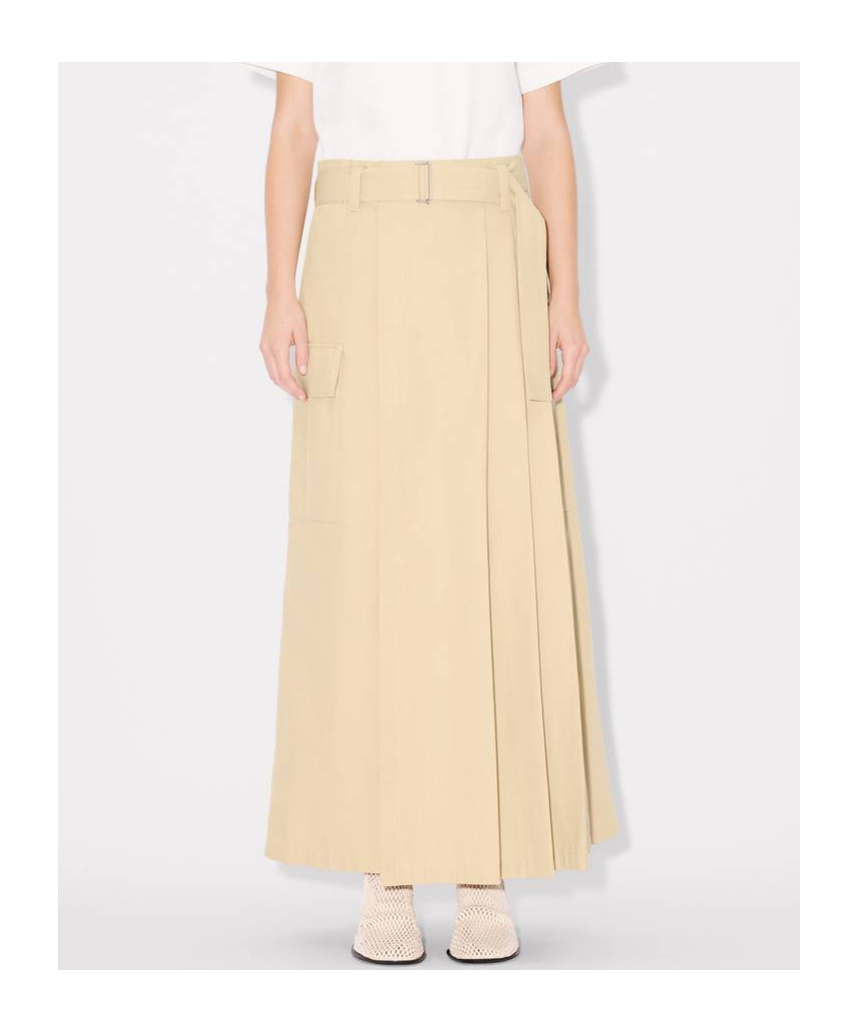 Kenzo Utility Skirt With Belted Waist And Cargo Pockets In Neutral