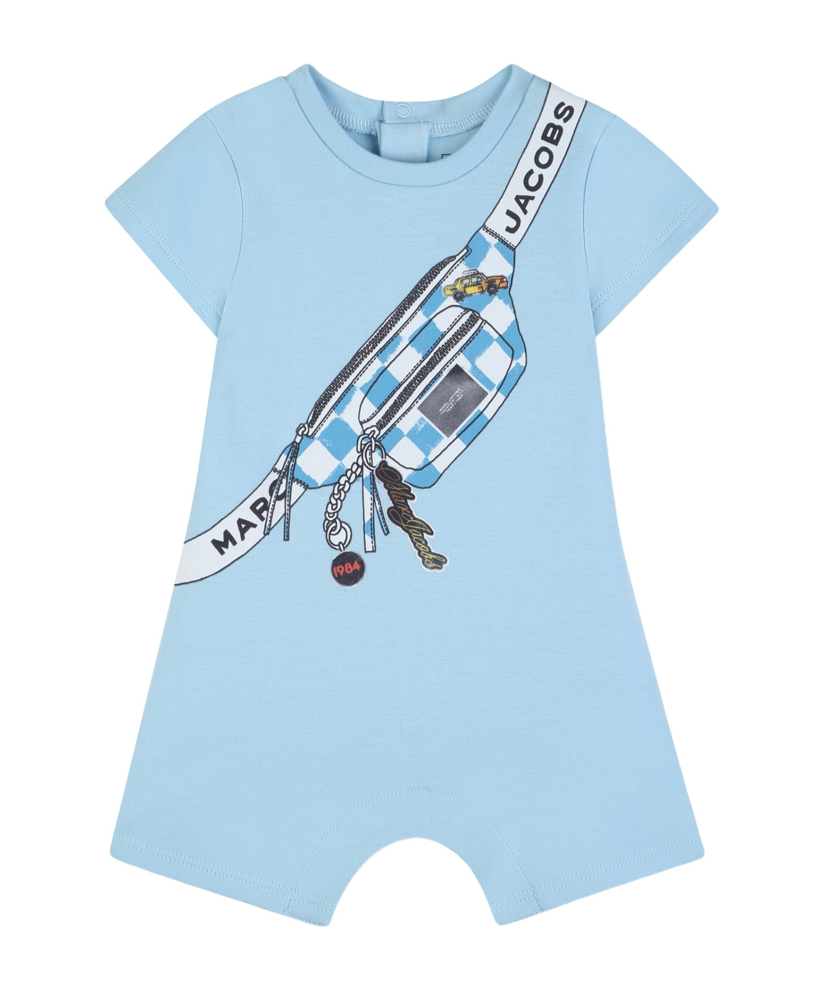 Marc Jacobs Graphic-print Short-sleeve Playsuit In Blue