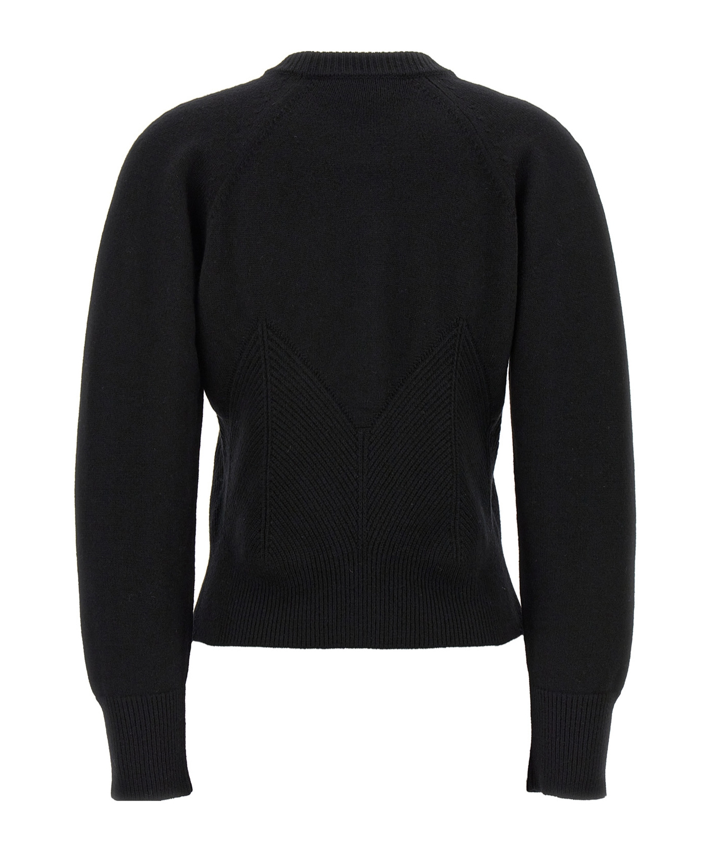Alexander Mcqueen Chevron Corset Sweater In Wool In Black