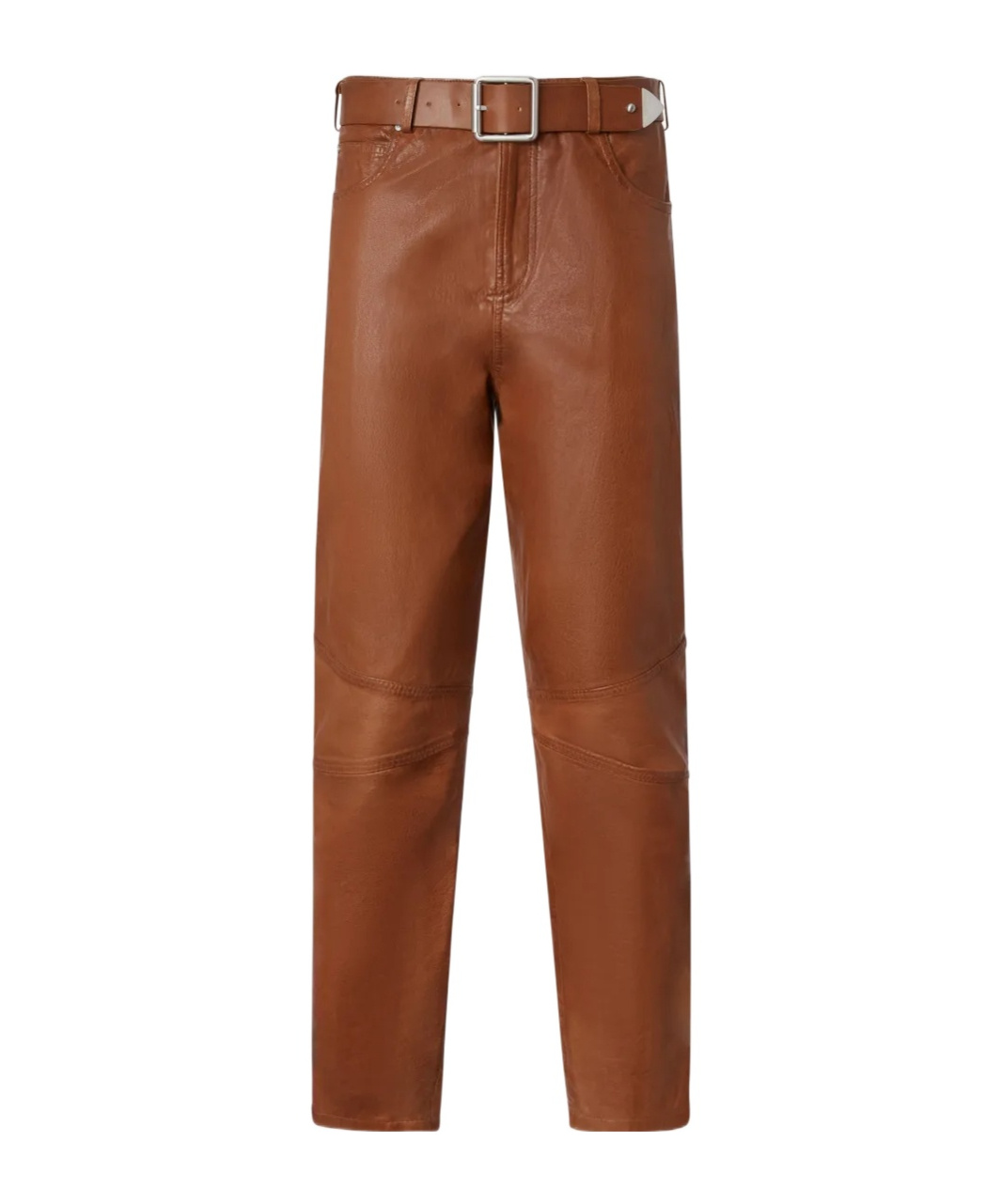 Pinko Leather Trousers With Belt In Brown