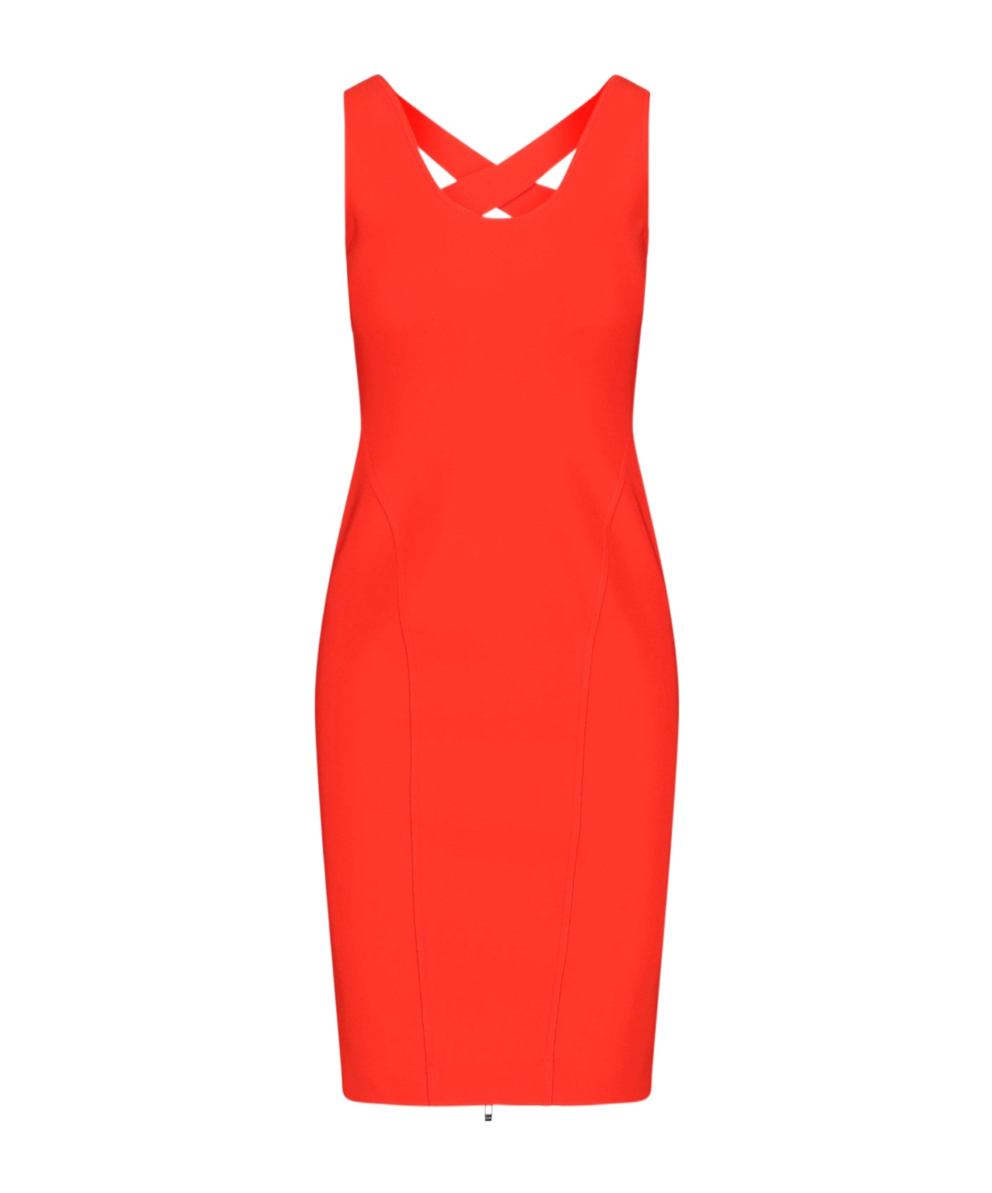 ALAÏA ALAÏA CROSSBACK SLEEVELESS MIDI DRESS