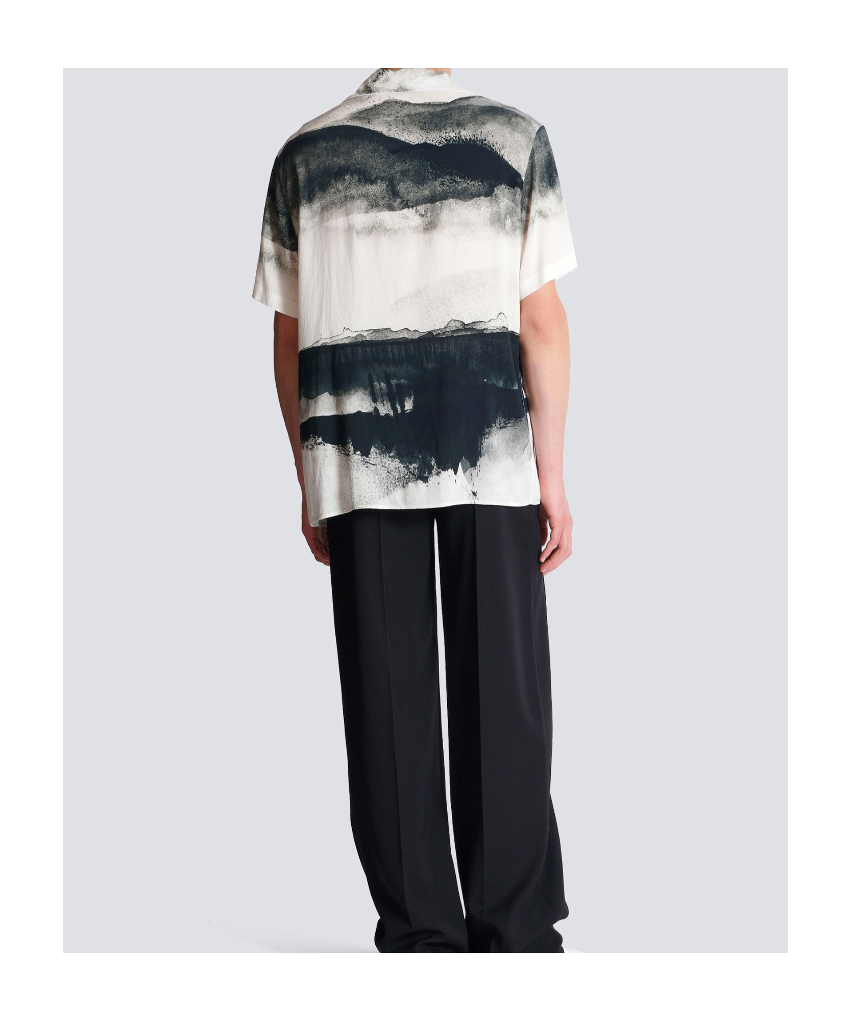 Balmain Moon Print Buttoned Shirt In White
