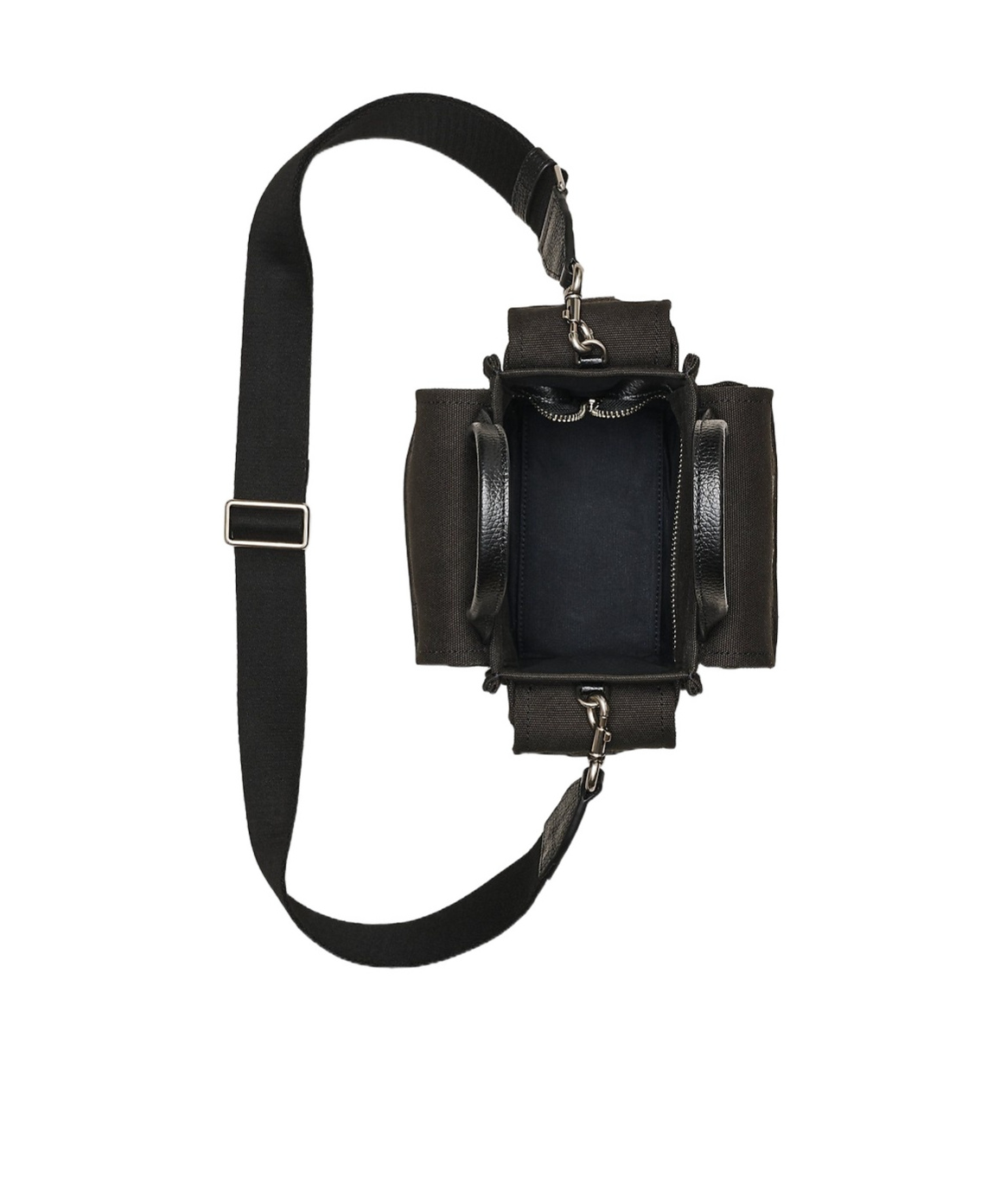 Marc Jacobs Compact Crossbody Tote With Bold Logo In Black