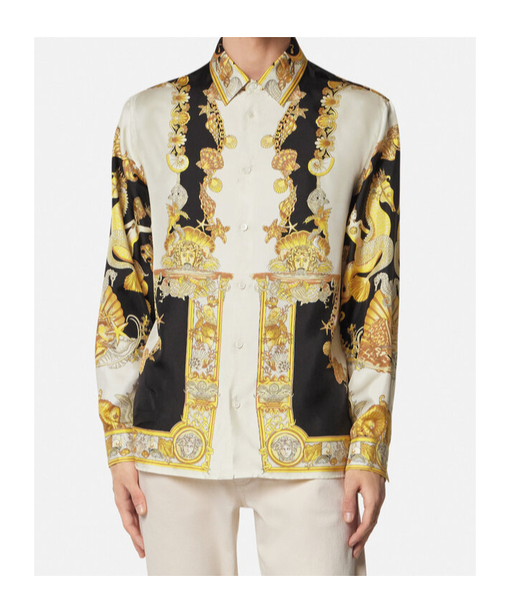 Versace Coral Theatre Shirt And Blouse Multicolor In Yellow
