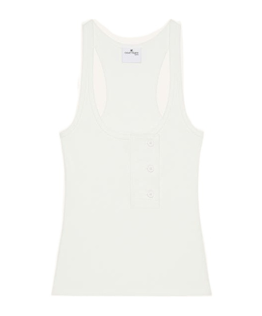 Courrèges Courregès Tank Top Twist 90's Rib In White