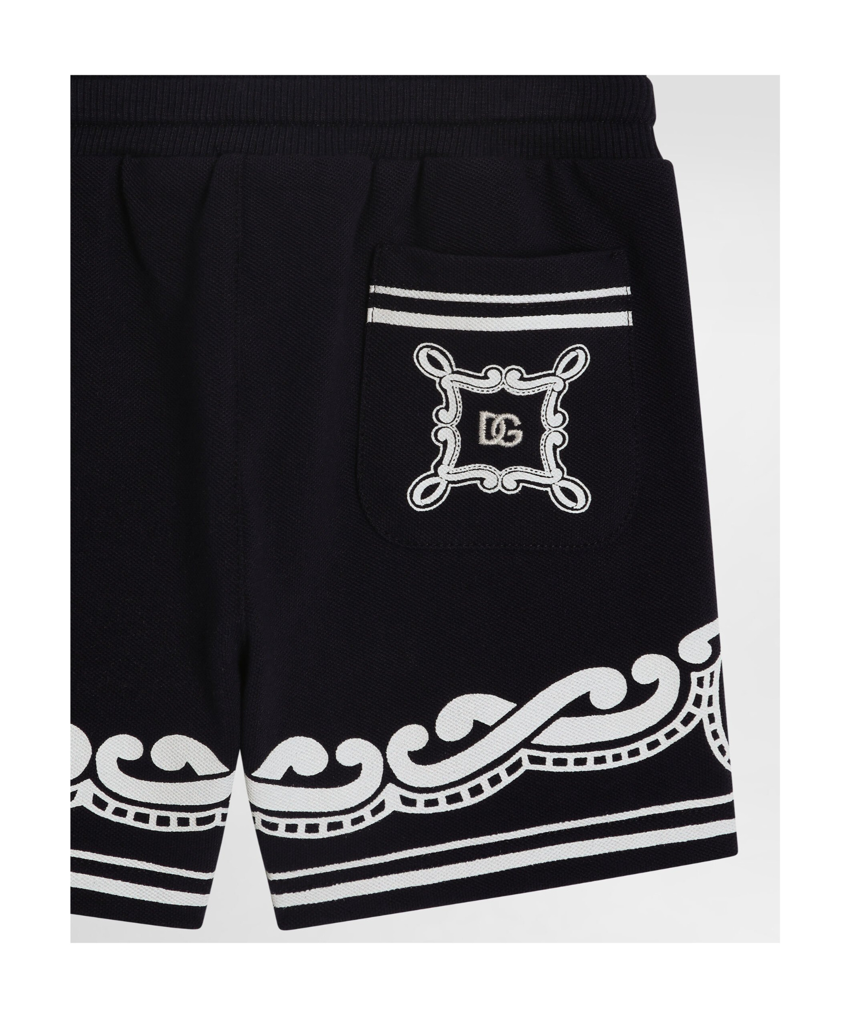 Dolce & Gabbana Bandana Printed Bermuda Shorts In Black
