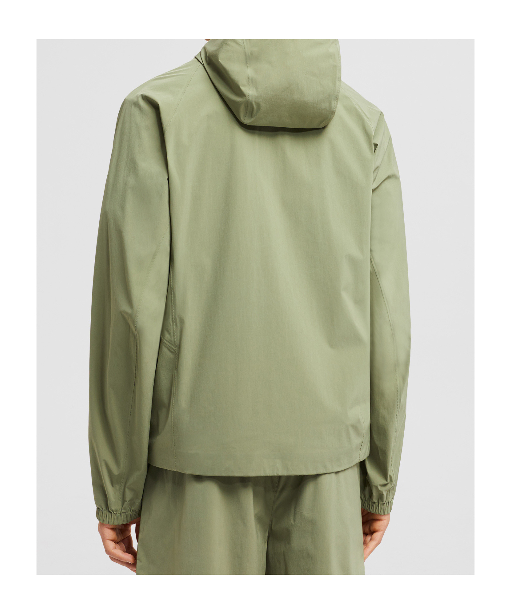 Moncler Relaxed Fit Jacket Elastic Cuffs In Sage Green