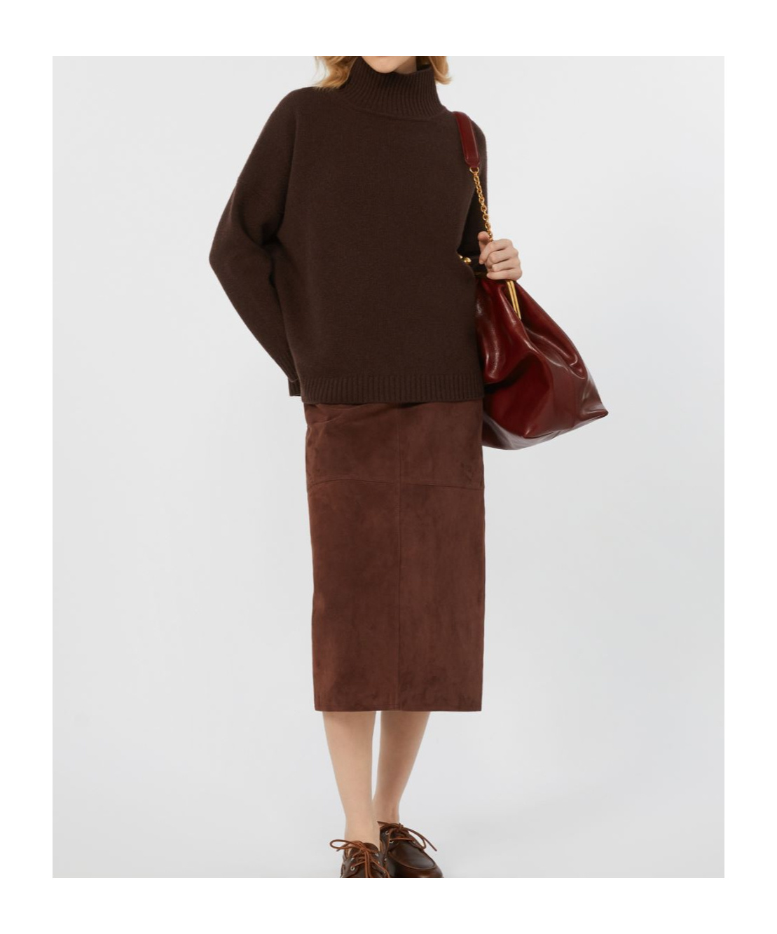Weekend Max Mara Wool Knit Turtleneck Jumper In Brown