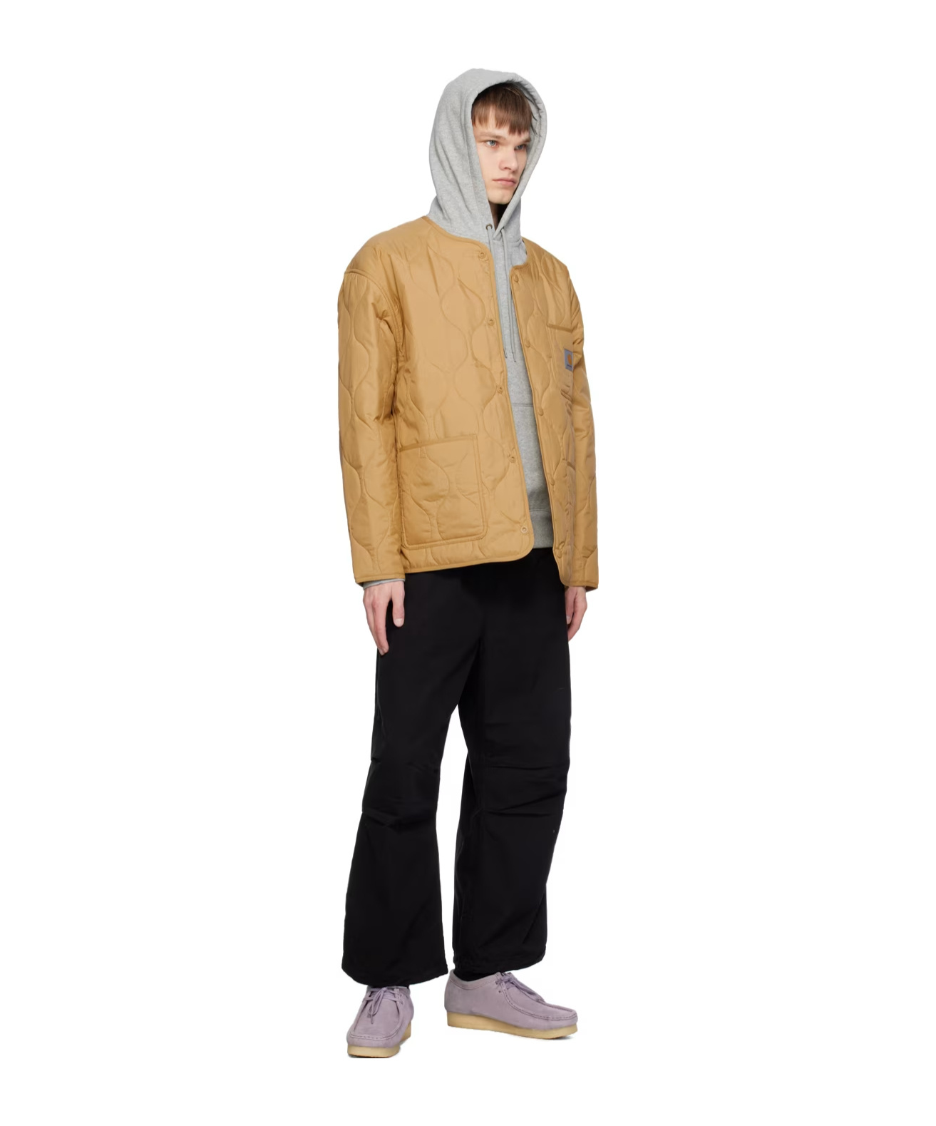 Carhartt Skyton Button Cotton-padded Suit In Brown