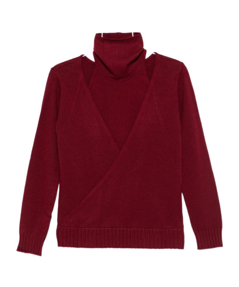 Gimaguas Layered Turtleneck Sweater In Red