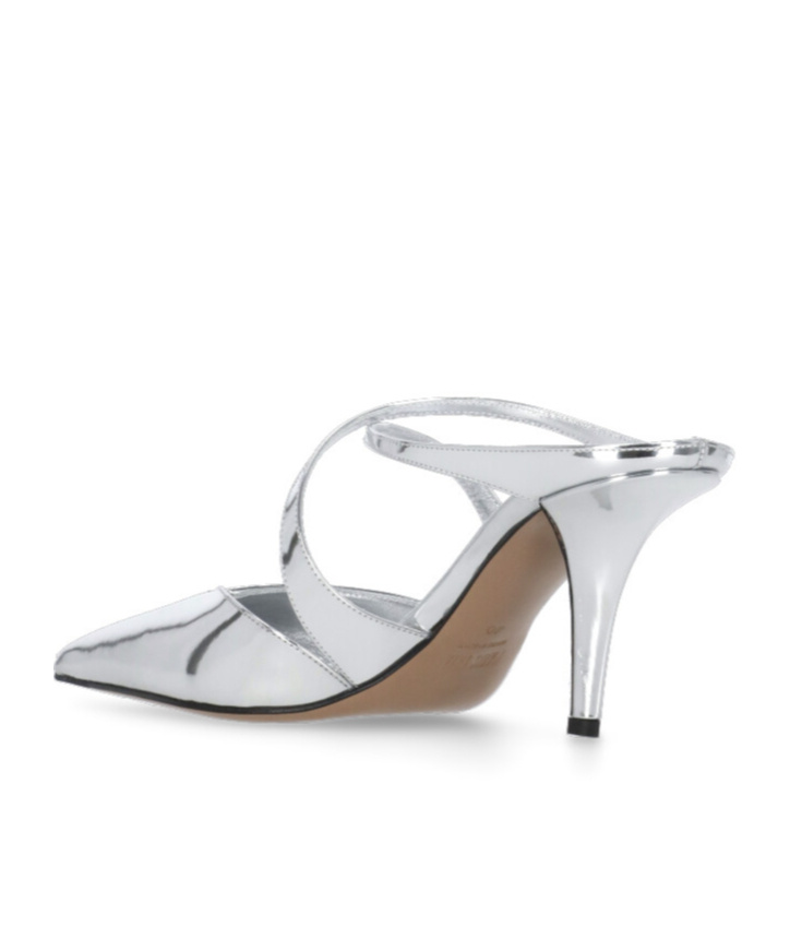 Paris Texas Silver Laila Mule Shoes In Silver