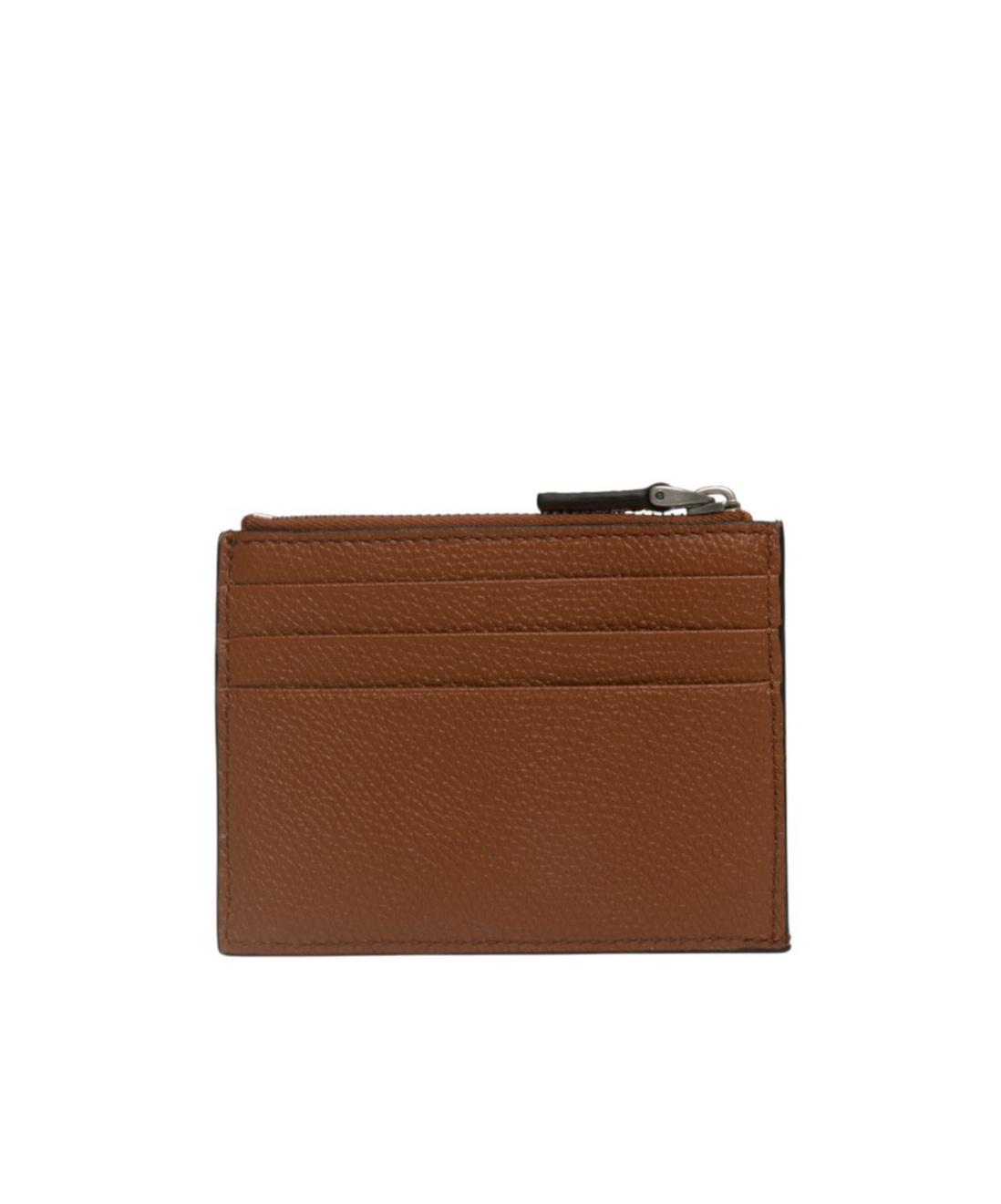 Valentino Zipper Card Bag In Brown